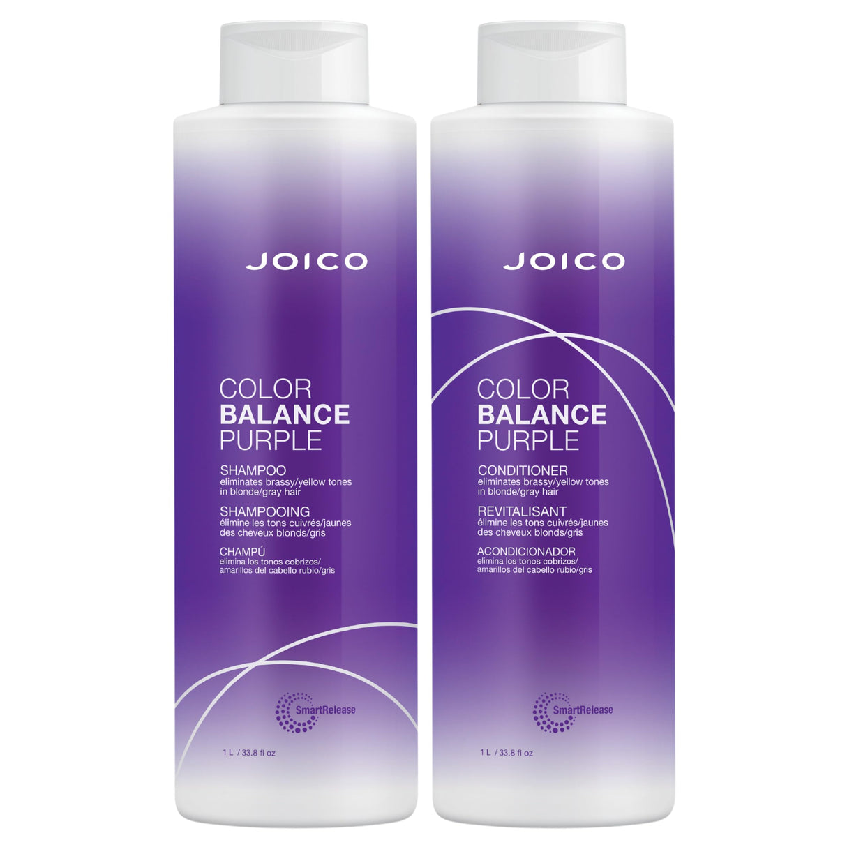 Joico Color Balance Purple Shampoo & Conditioner Set | Eliminate Brassy and Yellow tones | For Cool Blonde or Gray Hair