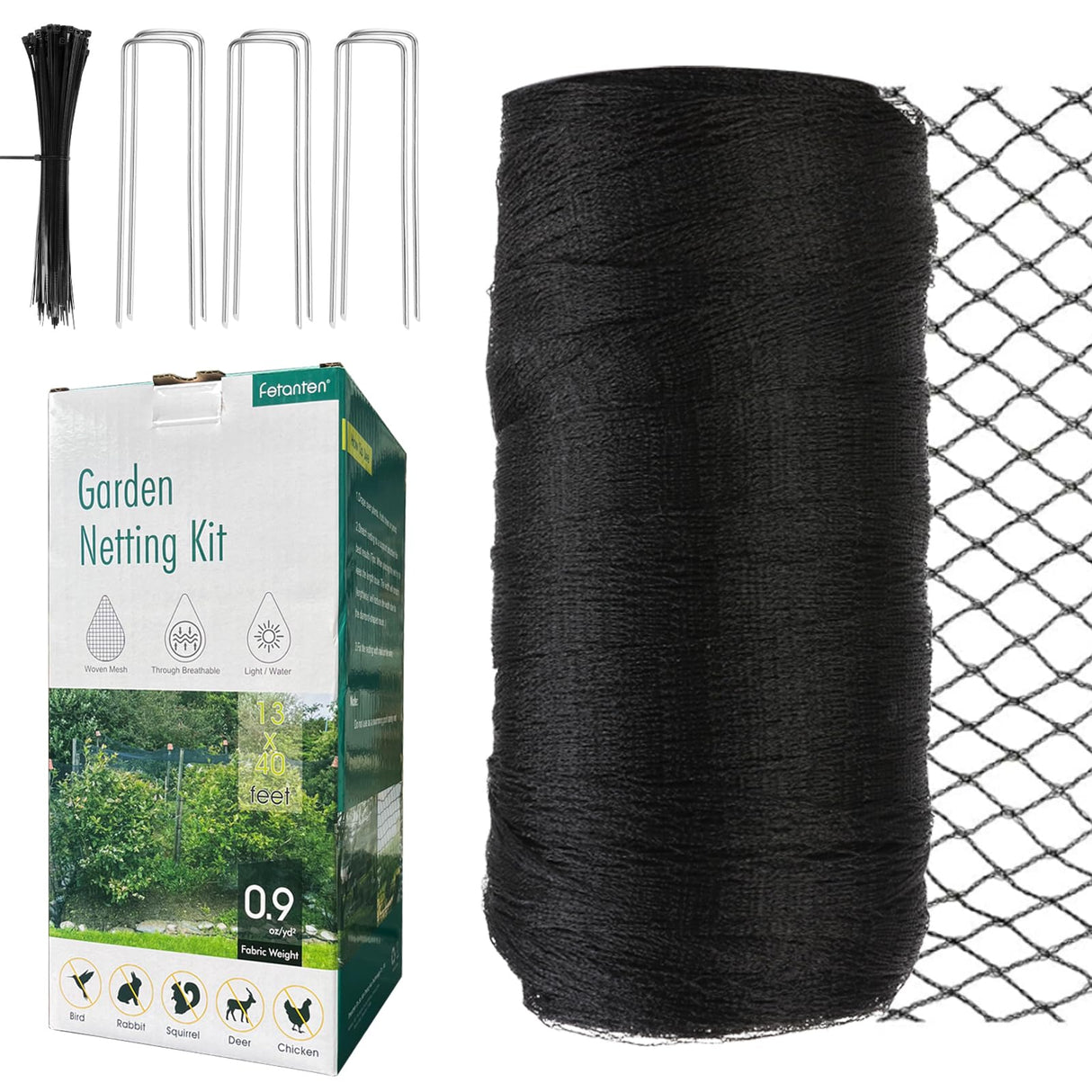 Bird Netting for Garden, Fetanten 13 x 40 FT Netting for Garden Protection