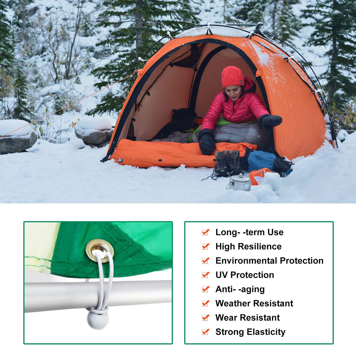 50PCS White Ball Bungee Cords, 6 Inch Heavy Duty Outdoor Bungee Cord with Balls, Tarp Tie Down Bungee Balls for Shelter, Camping, Cargo,Tent Poles UV Resistant(Ball Size 1 inch)