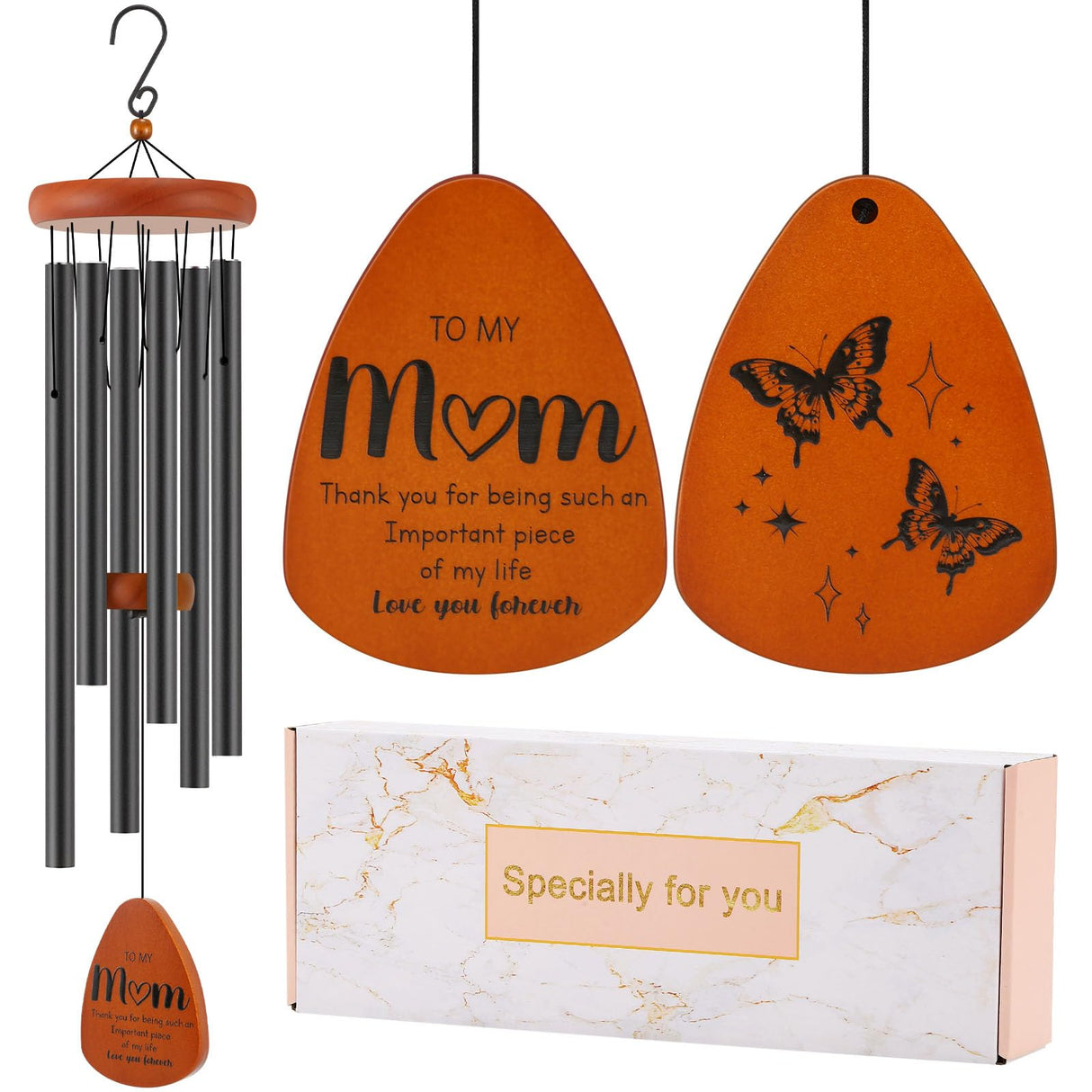 Gifts for Mom, Birthday Gifts for Mom from Daughter Son, Mother Gift for Birthday, Mothers Day, Thanksgiving, Christmas, 32 Inch Wind Chimes Gift for Home Decor