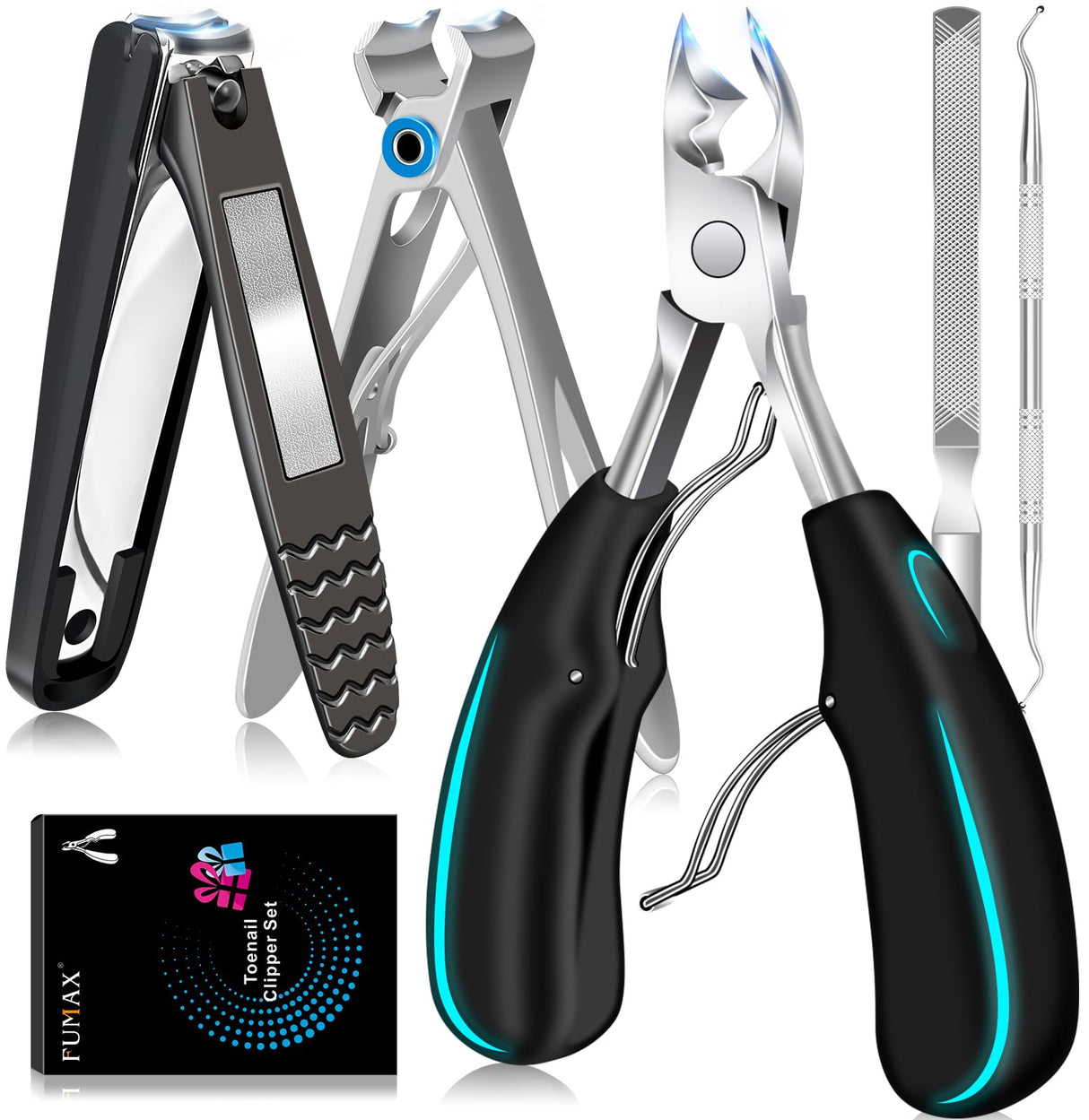 Toenail Clippers for Seniors Thick Toenails with Wide Opening, Large Long Handle Toe Nail Clippers for Men Heavy Duty Sharp Nail Clippers with Catcher, Heavy Duty Nail Cutter Gifts for Men Women