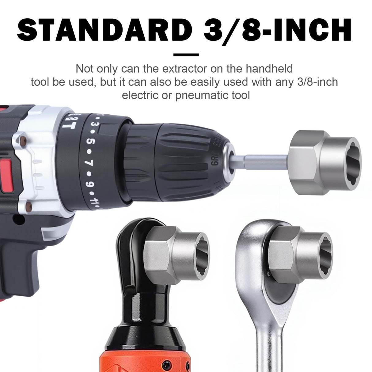 Bolt Extractor Kit, 14 PCS Impact Bolt & Nut Remover Set with 3/8 Inch Adapter, Upgrade Stripped Bolt Extractor Socket Set with Portable Tool Box, Easy Out for Rusted, Damaged, Round Bolt Nuts Screws