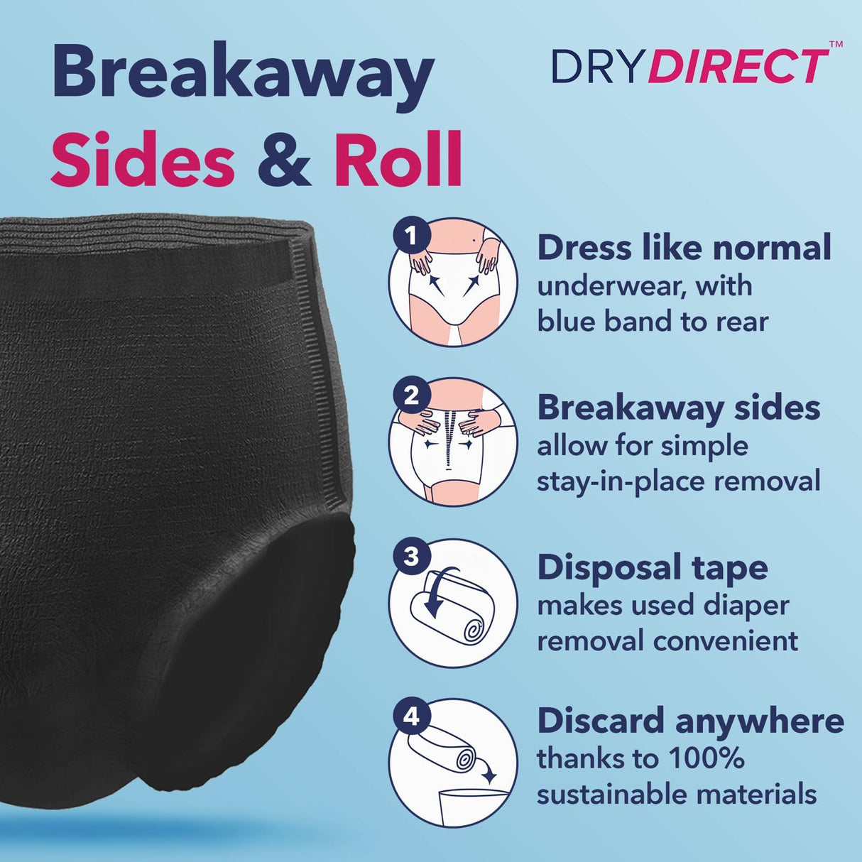 Dry Direct Noir Ultimate Protective Underwear (Medium - Pack of 14) by Parentgiving