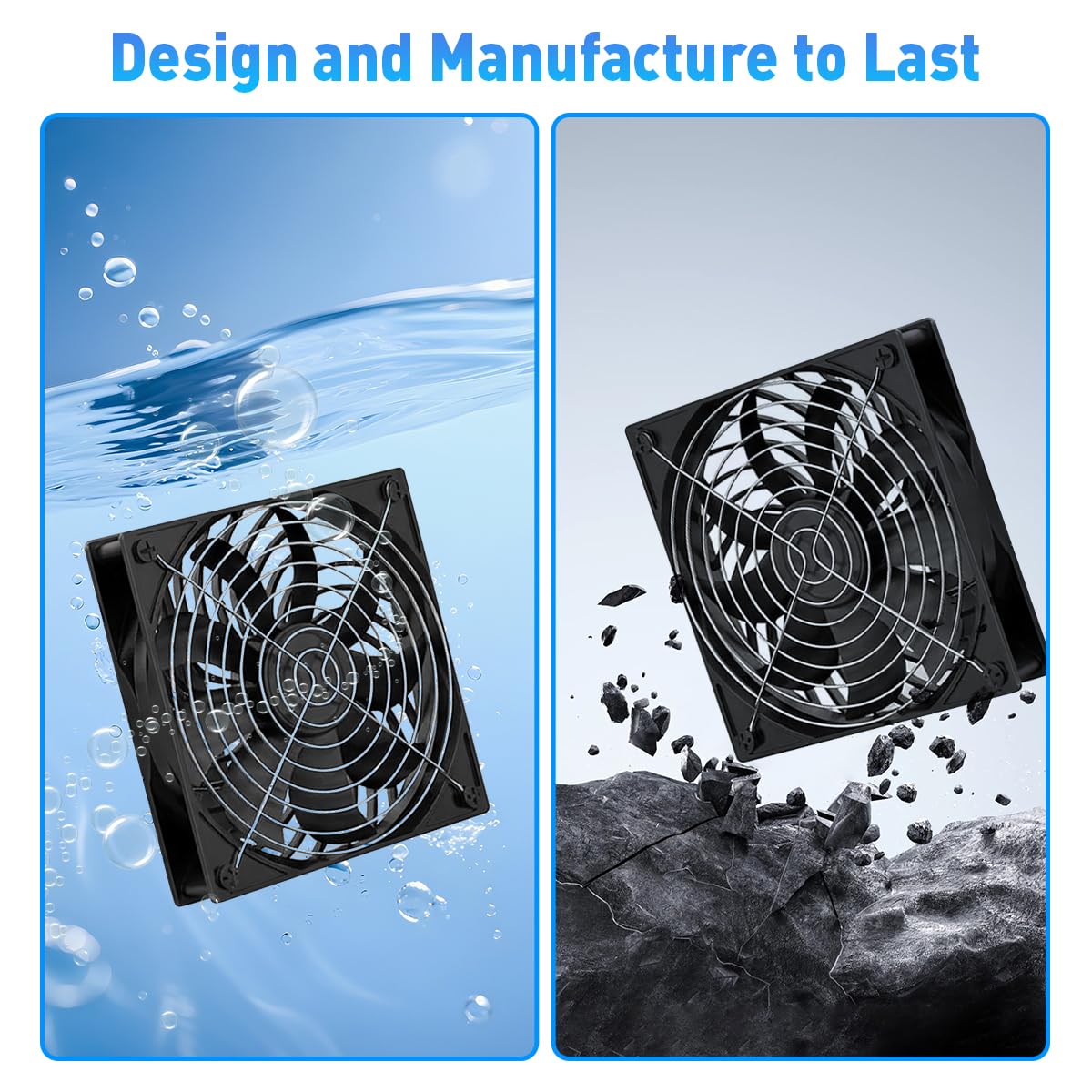 VOOTEGO Solar Fan for Greenhouse 25W Solar Exhaust Fans Panel & 2-Pack, Solar Fan for Chicken Coop Intake or Exhaust Air Cooling Doghouses Pet House Air Ventilation and Circulation