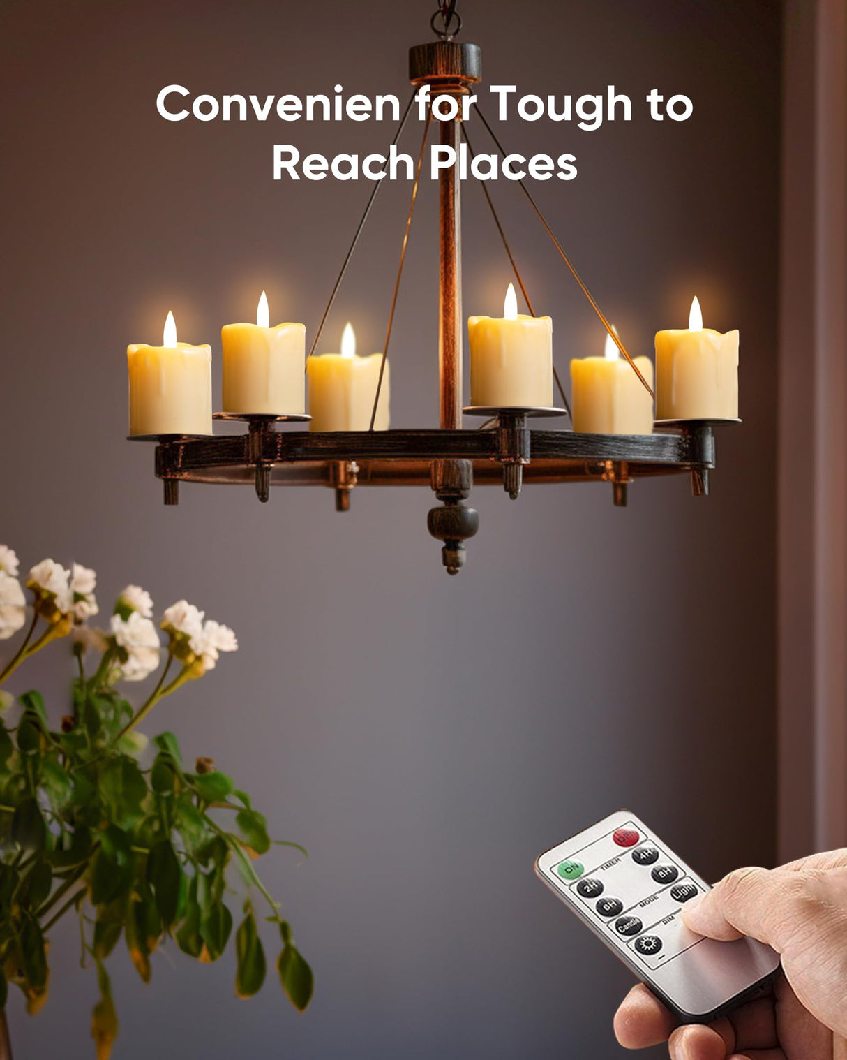 Homemory 12Pack 2" x 2" Timer Remote Control Flameless Votive Candles, Realistic Battery Operated Fake Candles for Christmas, Wedding, Home Decorations