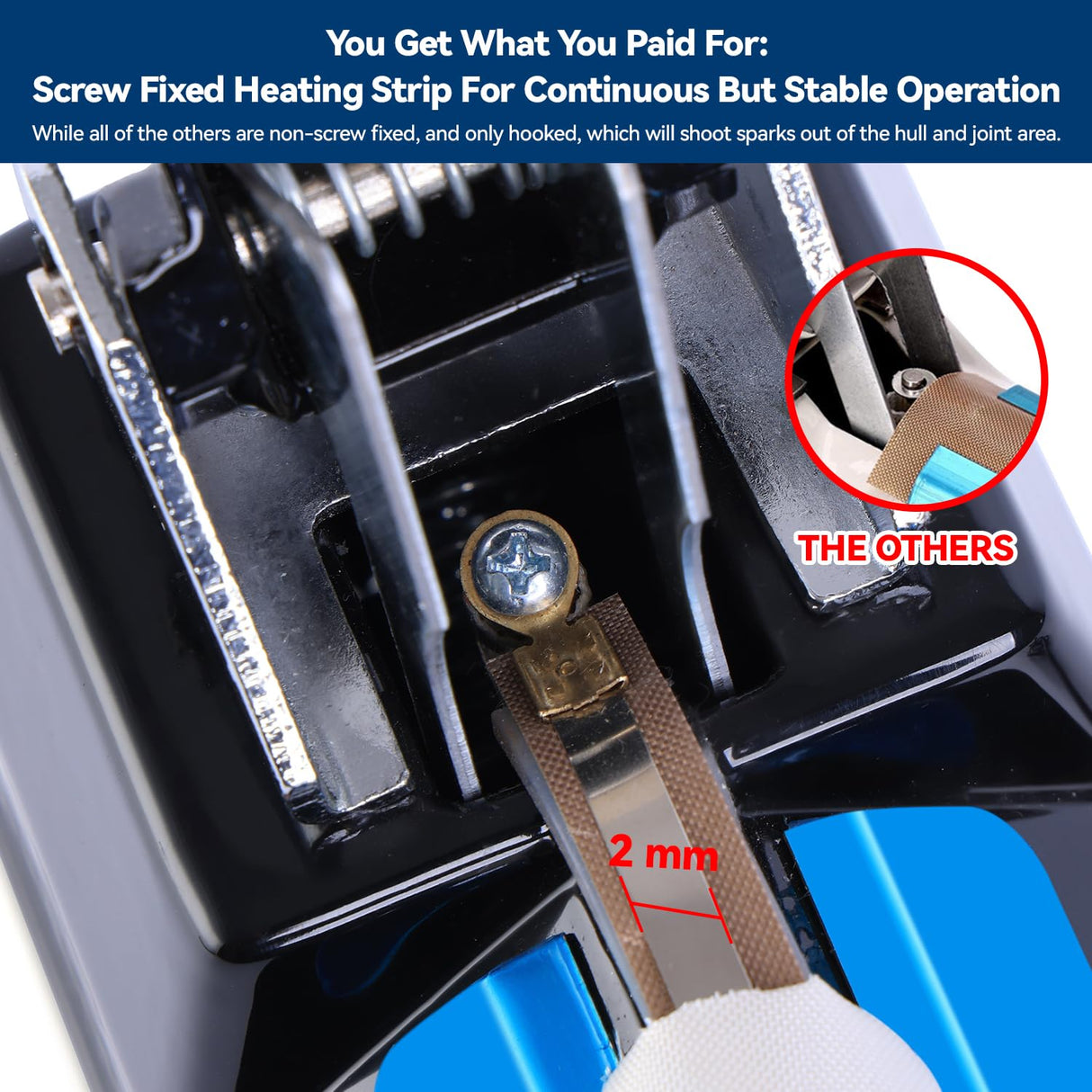 LinsnField Sealer Pro, 8-inch Impulse Heat Sealer, 2-mm Sealing Width Super Heavy Duty Bag Sealing Machine with Extra 2 Replacements,Black