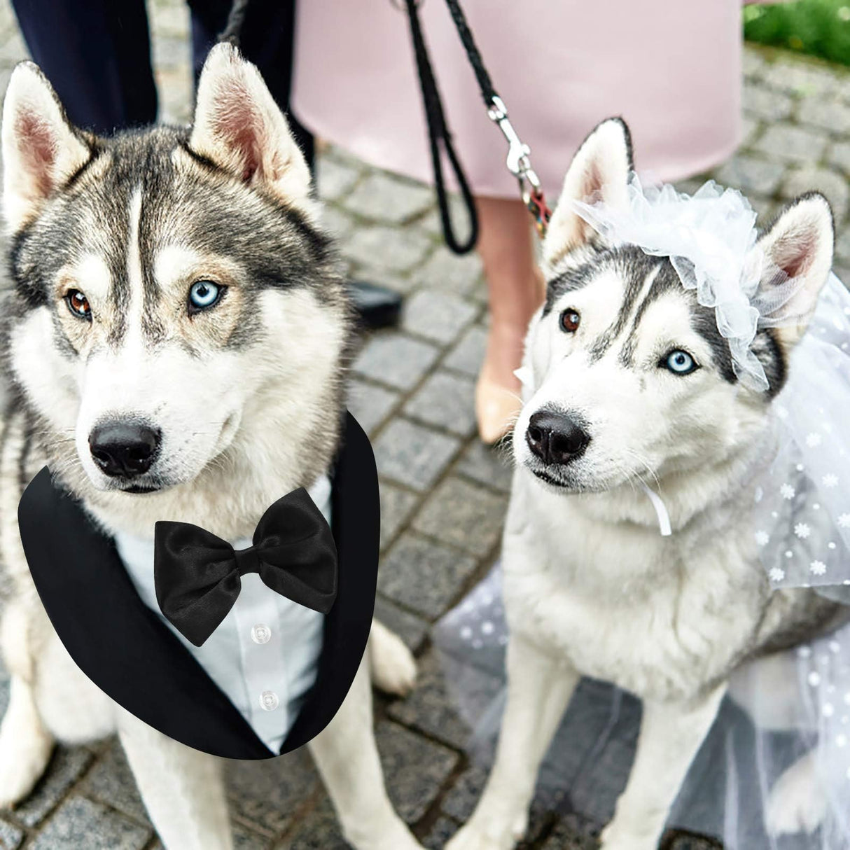 AOFITEE Dog Tuxedo Formal Dog Suit and Bandana Set, Gentle Dogs Wedding Party Suit Bow Tie Shirt, Tuxedo for Small Dogs Costume Outfit with Detachable Bowtie Collar for Christmas Halloween Dress Up