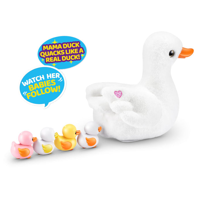 Pets Alive Mama Duck Surprise by ZURU, 4 Surprise Eggs, Baby Ducklings, 10+ Sounds, Walking Toy, Interactive Girls Toy, Ages 3+