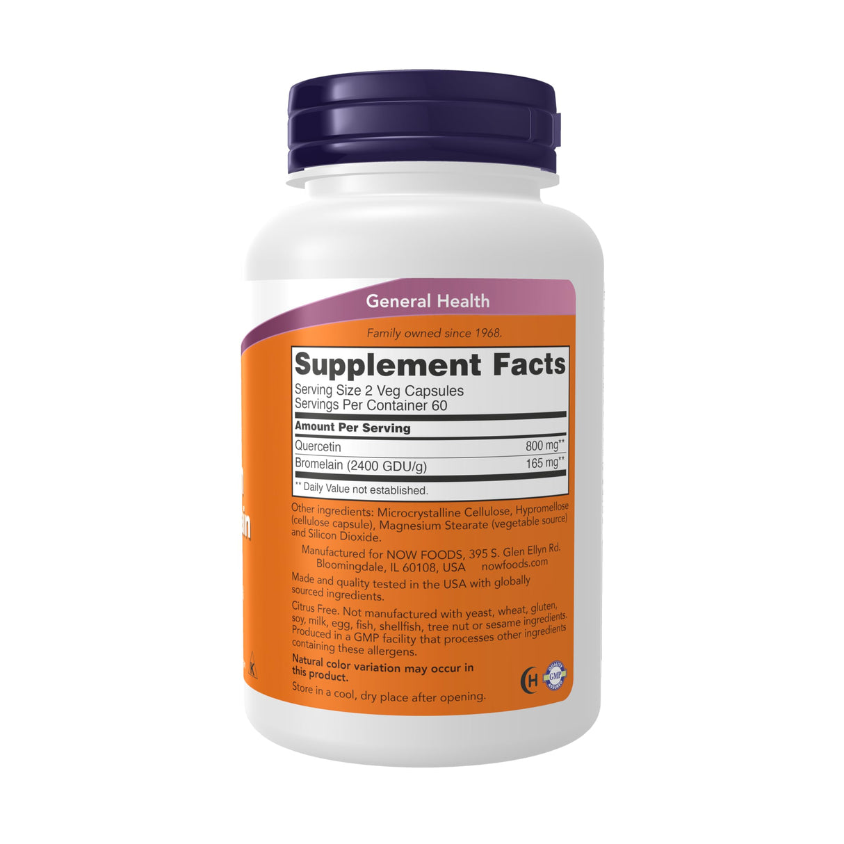 NOW Foods Supplements, Quercetin with Bromelain, Balanced Immune System*, 120 Veg Capsules