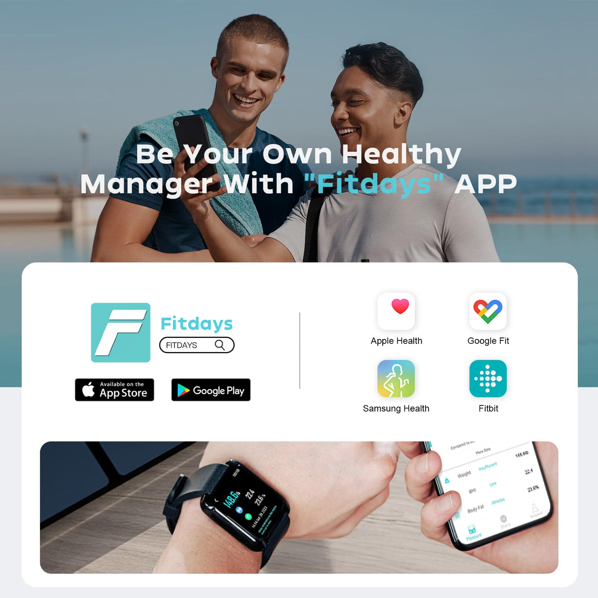 CHWARES Scale for Body Weight, Scale with BMI Body Fat Muscle Mass Rechargeable Large Display Smart Digital Bathroom with 15 Metrics Composition Analyzer for Heart Rate 400lbs, Black