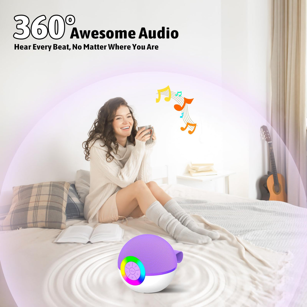 Heroange Karaoke Microphone Machine Toys for Kids Adults, Mini Portable Bluetooth Speaker with 2 Wireless Mics, Christmas Birthday Gifts for Boys Girls Ages 3 4 5 6 7 8 9 10 11 12+ Year (Purple)