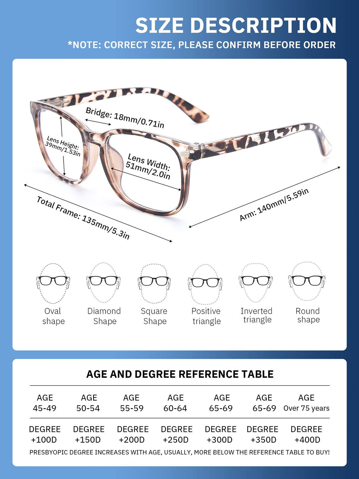 CCVOO Reading Glasses for Women/Men, Eyeglasses, Blue Light Readers for Women/Men, Computer Eye Glasses, Cheaters