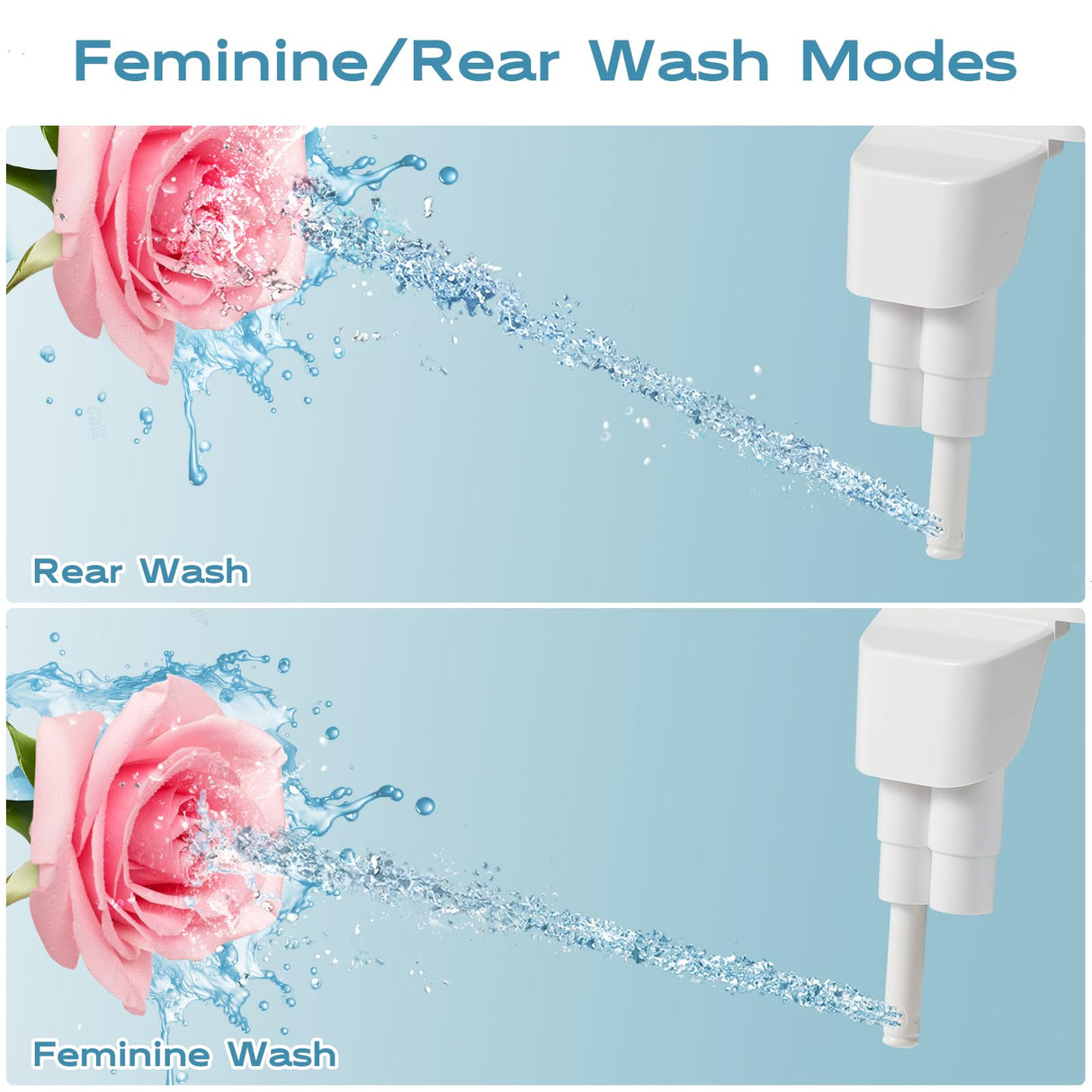 Shineforu Ultra-Slim Bidet Dual Mode Bidet Attachment for Toilet, Bidet Toilet Seat Attachment with Pressure Controls(Feminine/Posterior Wash),Easy to install Design Non-Electric Bidet