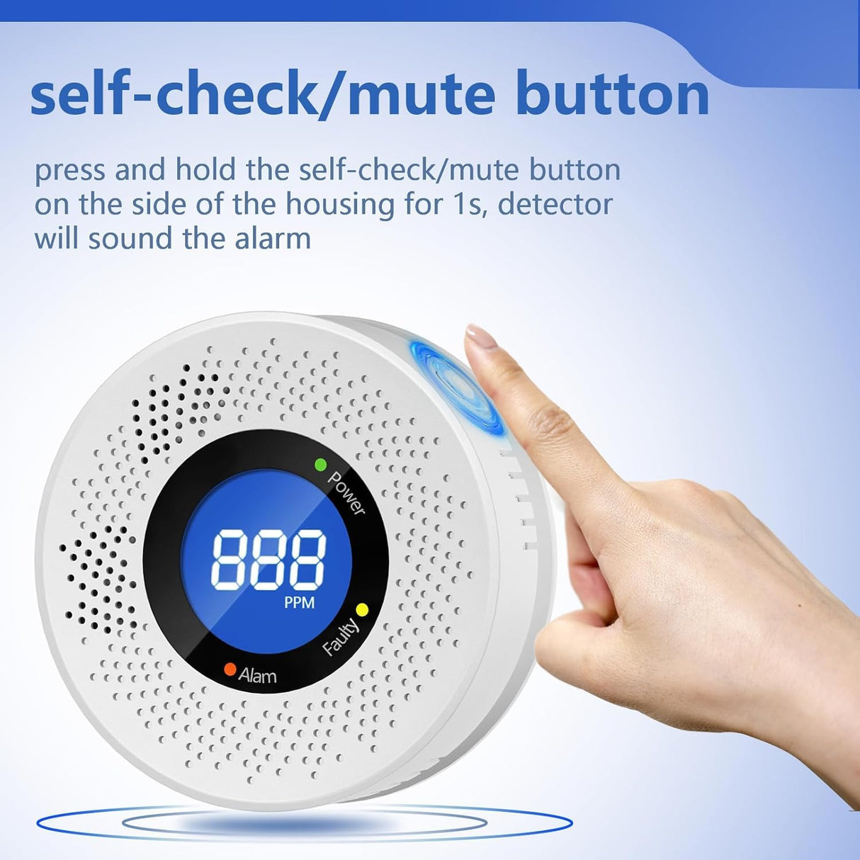 Carbon Monoxide Detectors, Travel Carbon Monoxide Detector Battery,Replaceable Battery Operated CO Detector Alarm with Digital Display for Warehouse, Kitchen, Restaurant,Hotel, Garage, 3 Packs