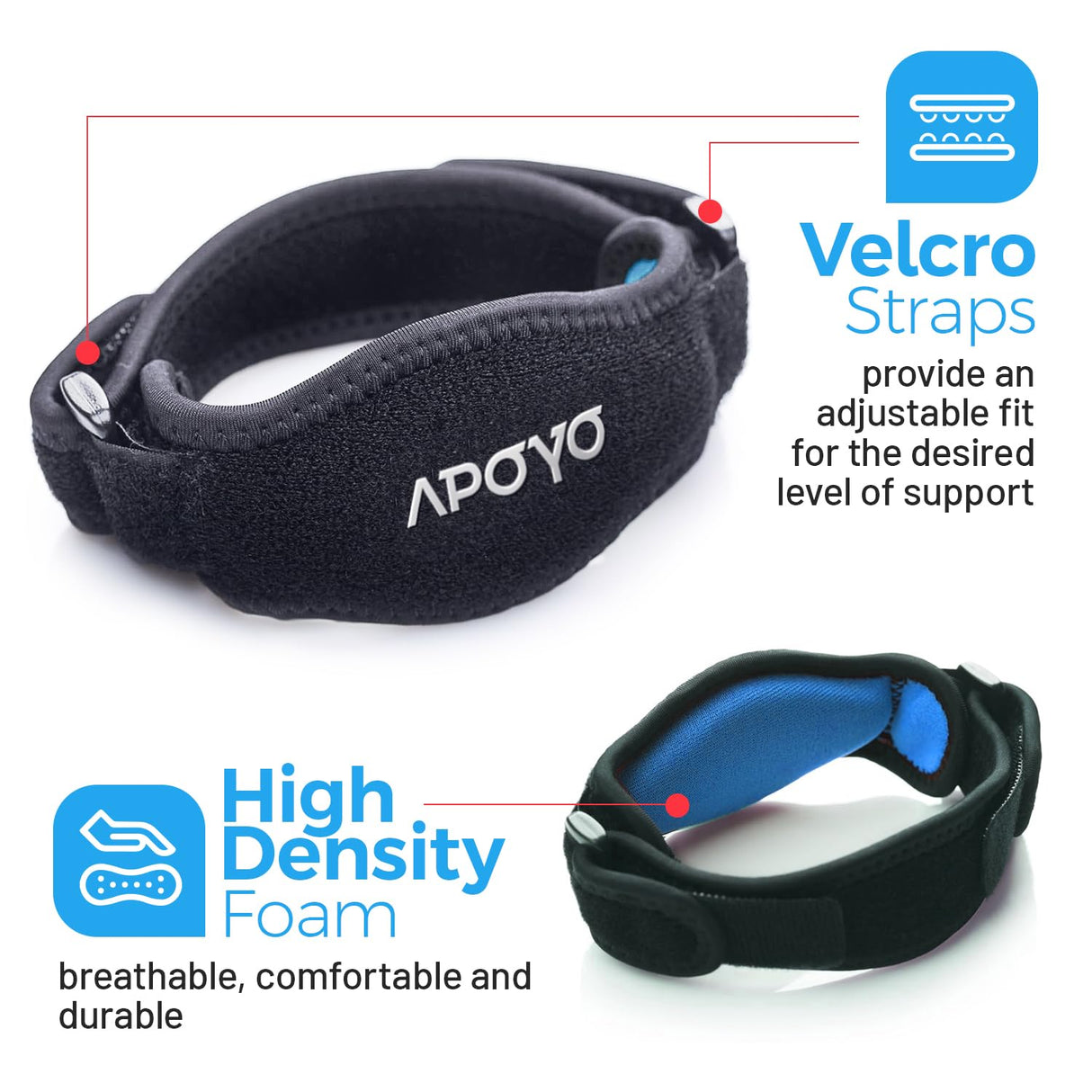 APOYO Tennis Elbow Brace, Elbow Brace for Tendonitis and Tennis Elbow Strap, Counterforce Arm Band for Tendon Relief for Men & Women