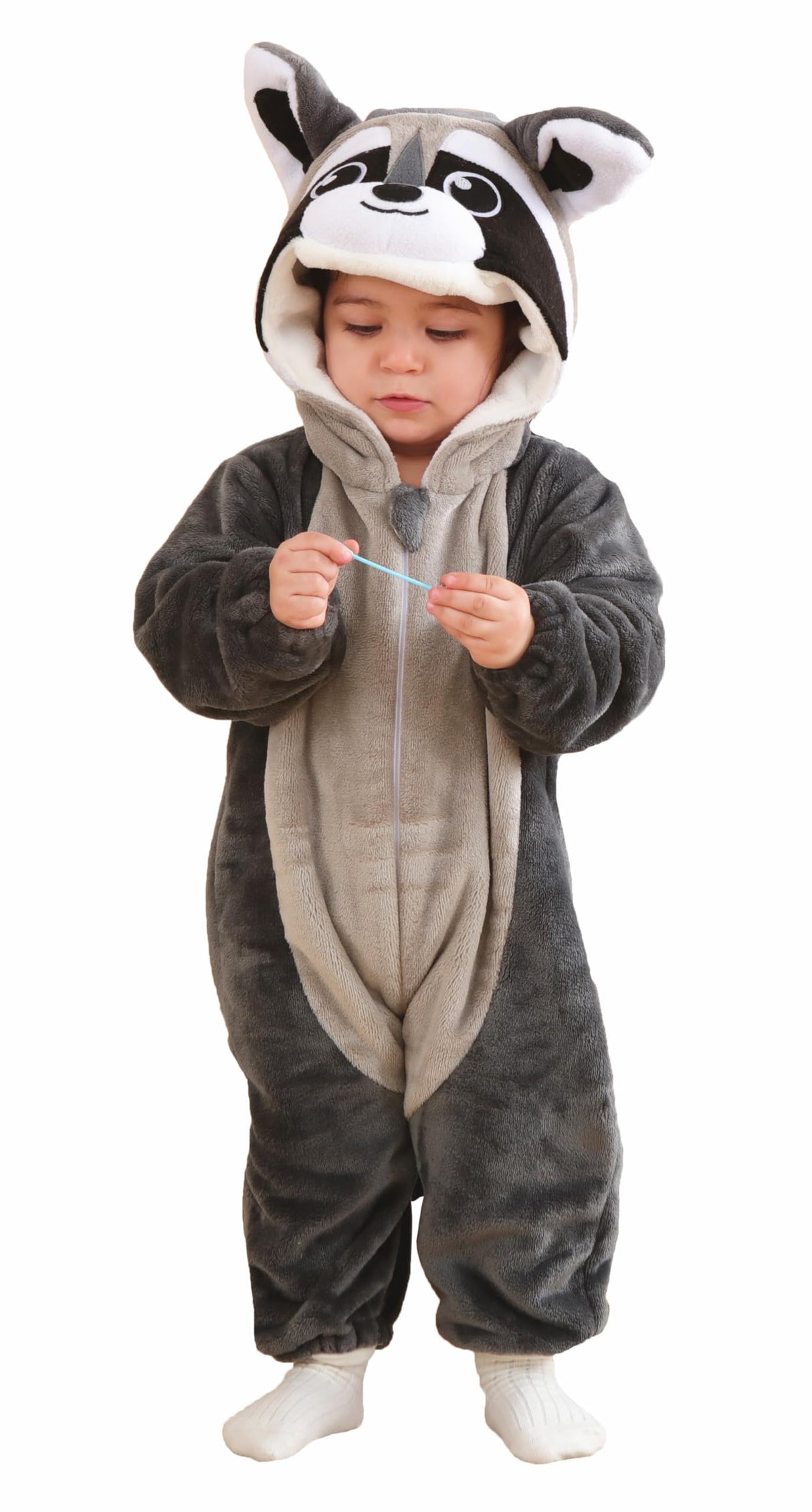 CuteOn Toddler Halloween Costume Onesie Cosplay Romper Christmas Infants Baby Costume Grey raccoon 12-18 Months
