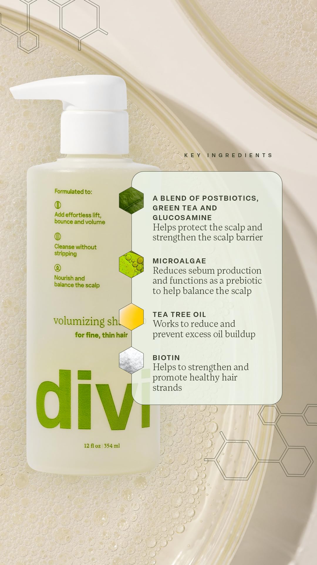 Divi Volumizing Shampoo and Conditioner Set for Women and Men - Lightweight Hair Care Duo for Fine and Thinning Hair - Adds Volume, Lift, and Bounce - Strengthens and Nourishes Hair, 2 x 12 Fl Oz