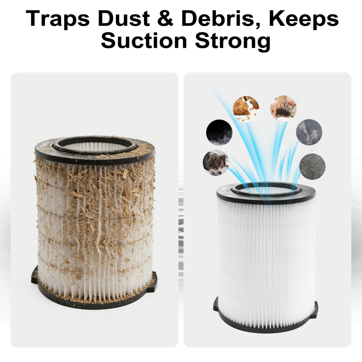 2-Pack VF4000 Replacement Filter for Ridgid 72947 Standard Wet dry Vac 5 to 20 Gallon 6-9 Gal Husky Vacuum Compatible WD5500 WD0671 RV2400A RV2600B Vac