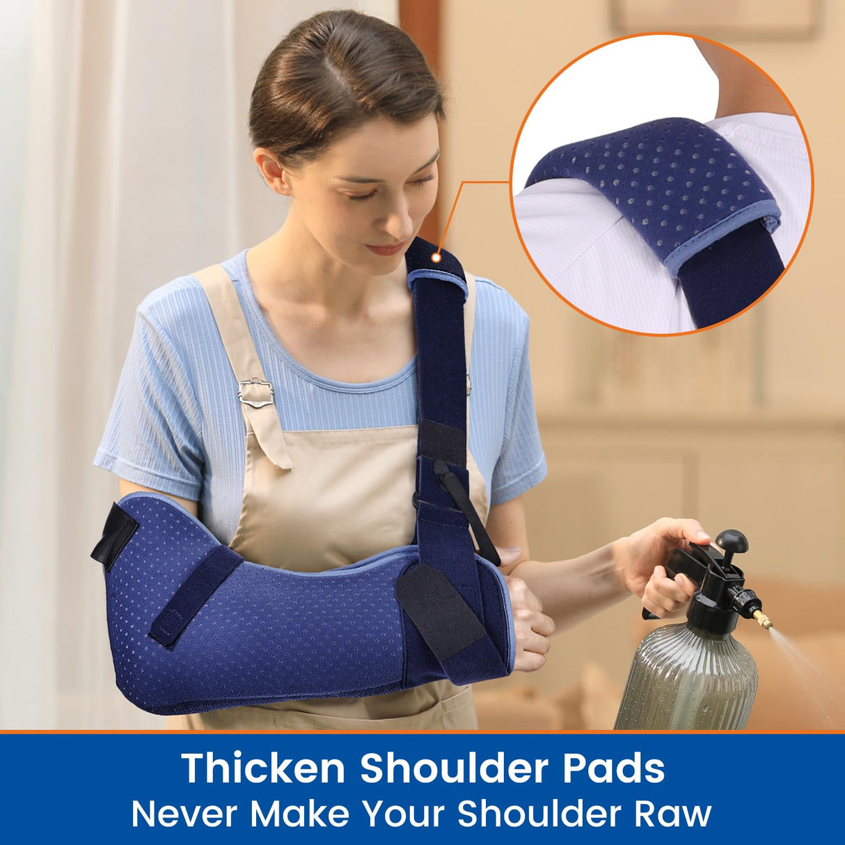 Willcom Arm Sling for Shoulder Injury with Waist Strap - Immobilizer Brace Support for Sleeping, Rotator Cuff Surgery (Comfort Version, Left, Large,40-51 inch)