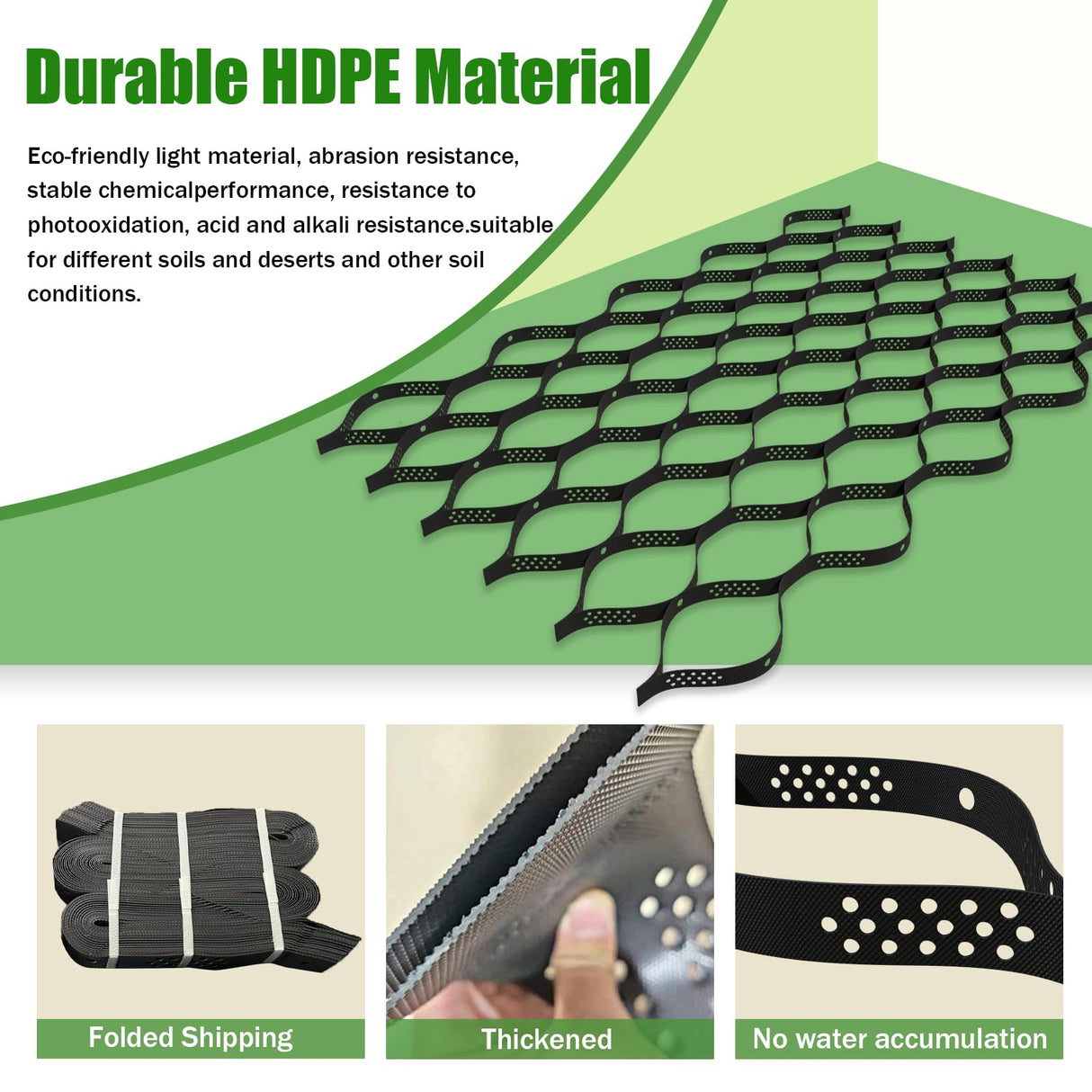 2" Thick Gravel Ground Grid 4ft x 10ft - Geo Grid Driveway Stabilization Grids, Gravel Retainer Grid 1885 LBS Per Sq ft, Geocell Geogrid for Walkway Driving RV Parking Slopes and Garden