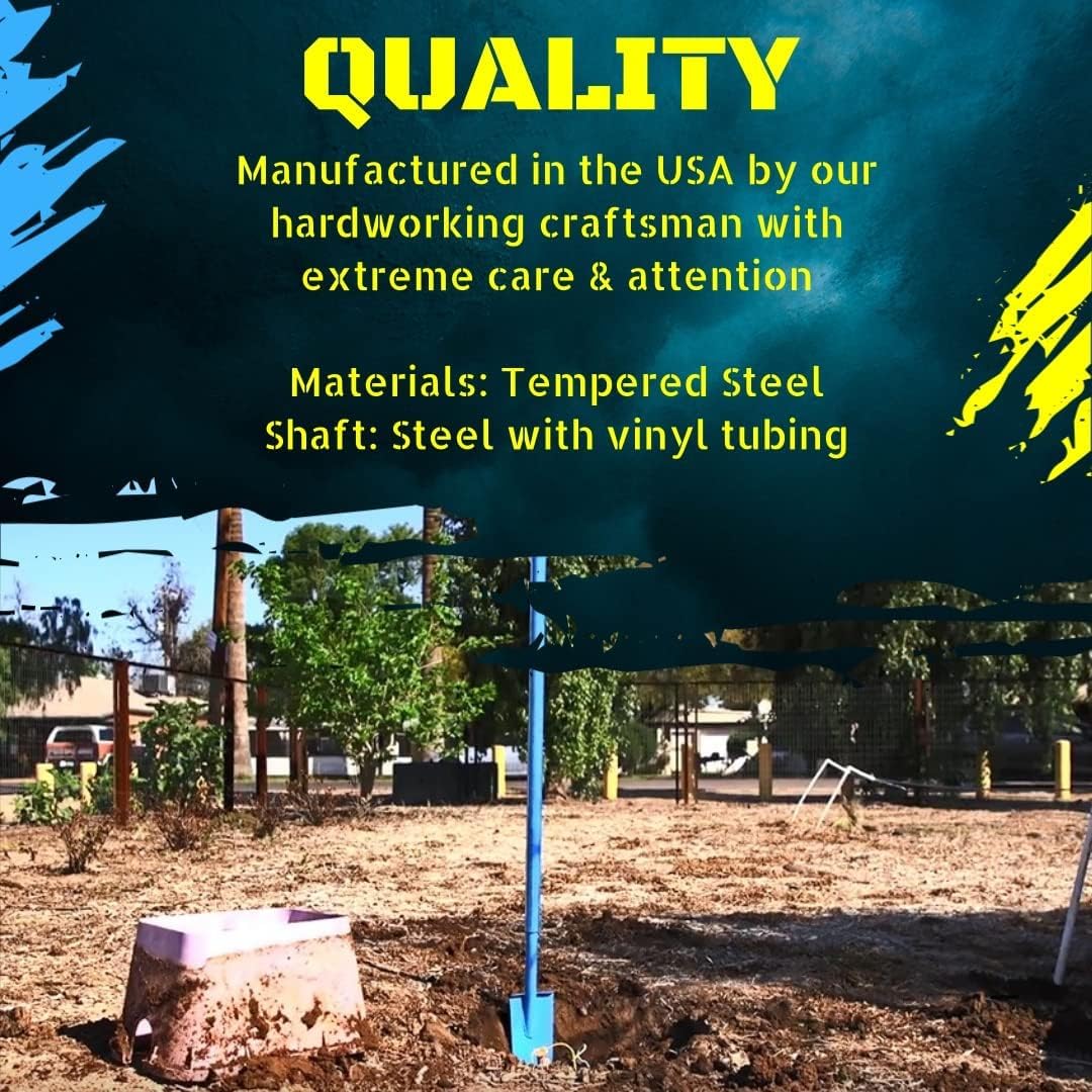 Heavy-Duty All-Steel Sharpshooter Shovel - Weighted Long Handle and Hardened/Heat-Sharpened Chromoly 15 Inch Head