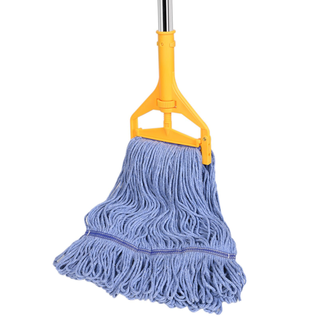 HiBaby Commercial Mop, 63Inch Handle Heavy Duty Industrial Mop Looped-End String Wet Mops for Floor Cleaning for Warehouse, Workshop, Garage, Office, Home, Deck(1 Mops Head)