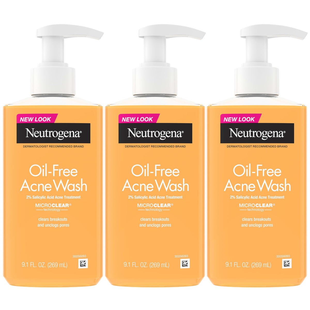 Neutrogena Oil Free Acne Face Wash, 9.1 fl. oz, 3 Pack