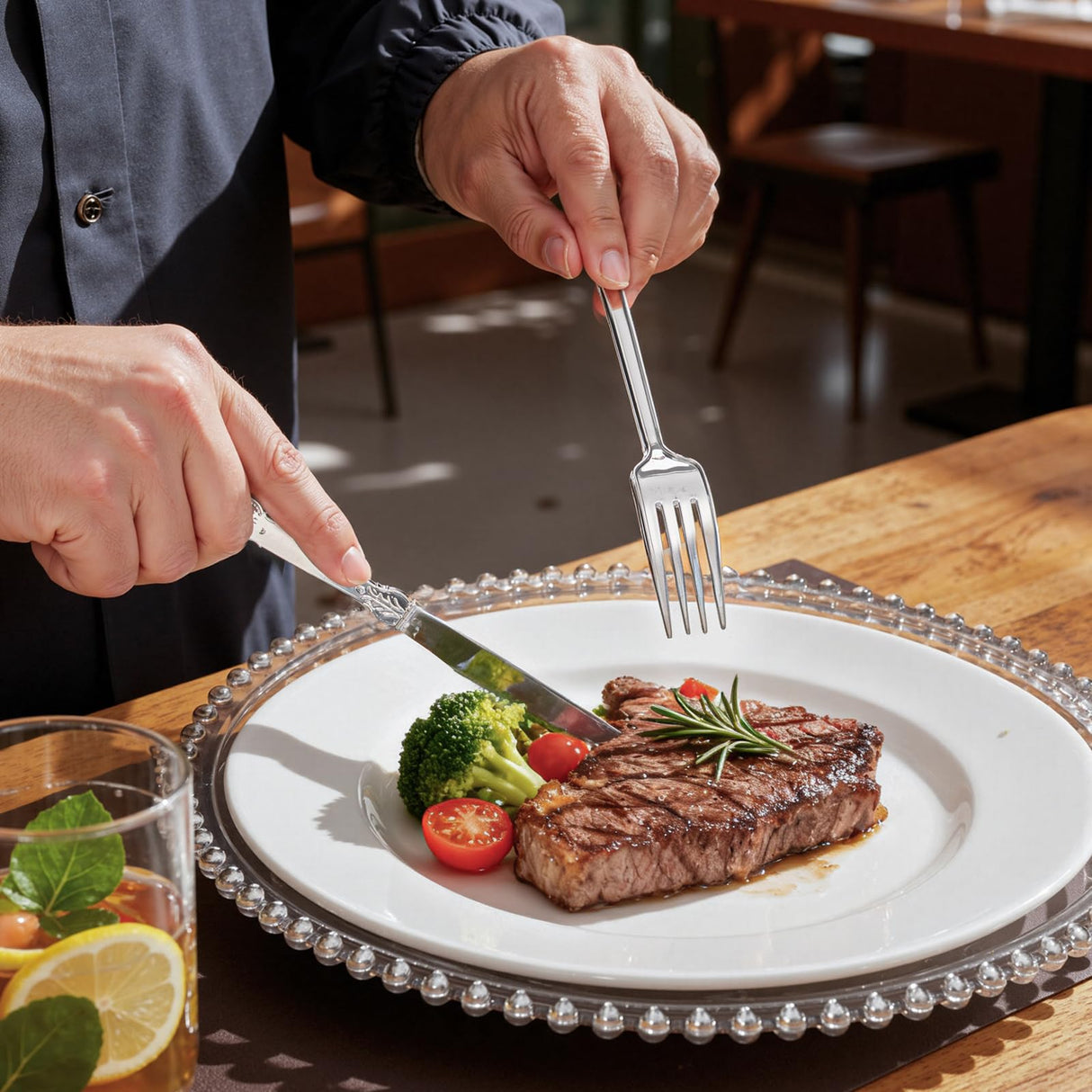 WDF 200 Pieces Silver Plastic Silverware Disposable - 50Guests Silverware Plastic Cutlery - Disposable Utensils Includes 100 Forks, 50 Spoons, 50 Knives Perfect for Christmas Wedding or Party