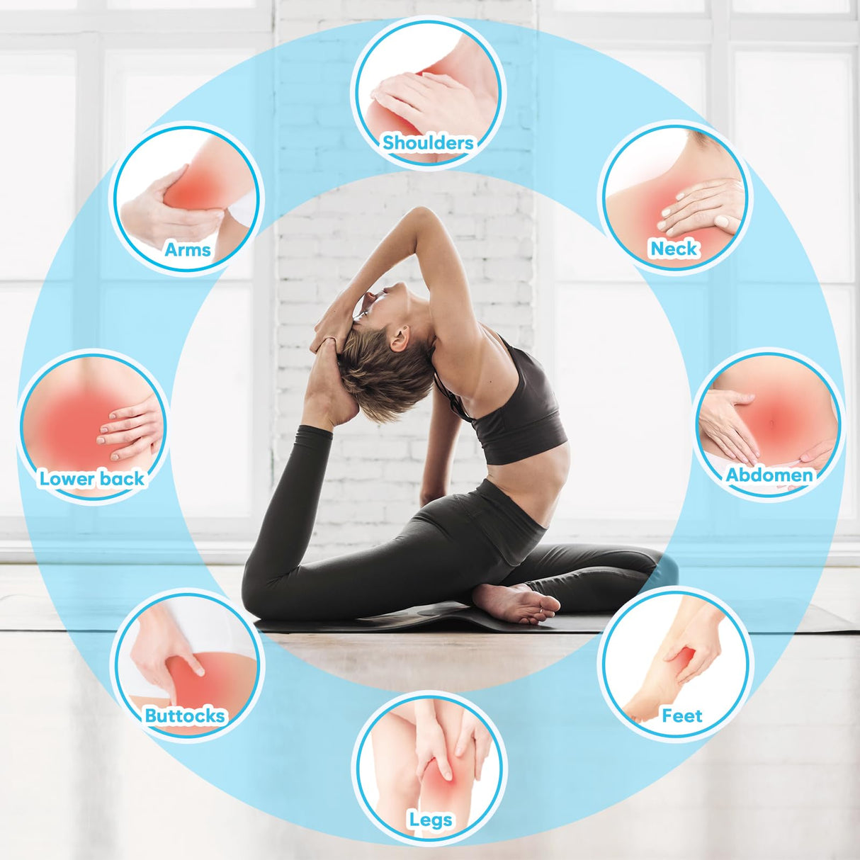 Easy@Home Rechargeable Compact Wireless TENS Unit - 510K Cleared, FSA Eligible Electric EMS Muscle Stimulator Pain Relief Therapy, Portable Pain Management Device EHE015