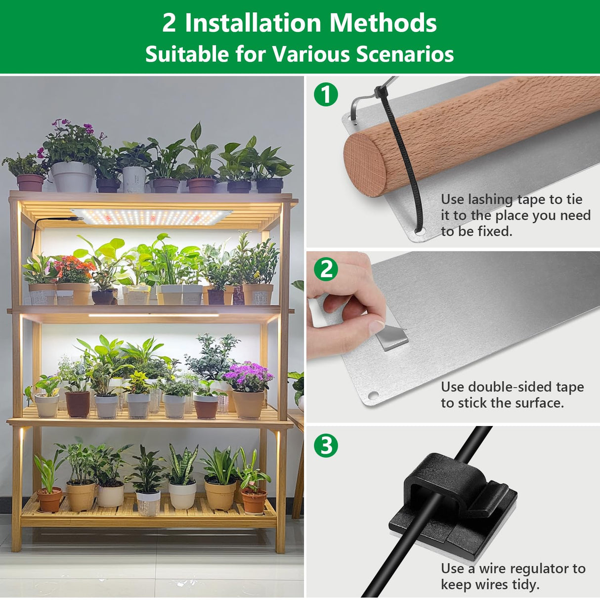 Aumtrly Seed Starting Grow Light, 552 LED Full Spectrum Plant Lamp 4 Panel
