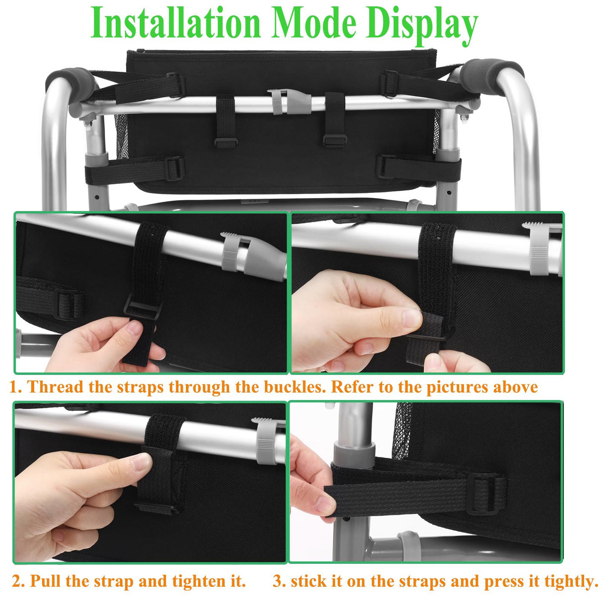 CTWWFS Upgrade Walker Basket with Cup Holder, Foldable Walker Storage Bag for Seniors with Big Capacity & Never Tipping Over, Best Gift for Family