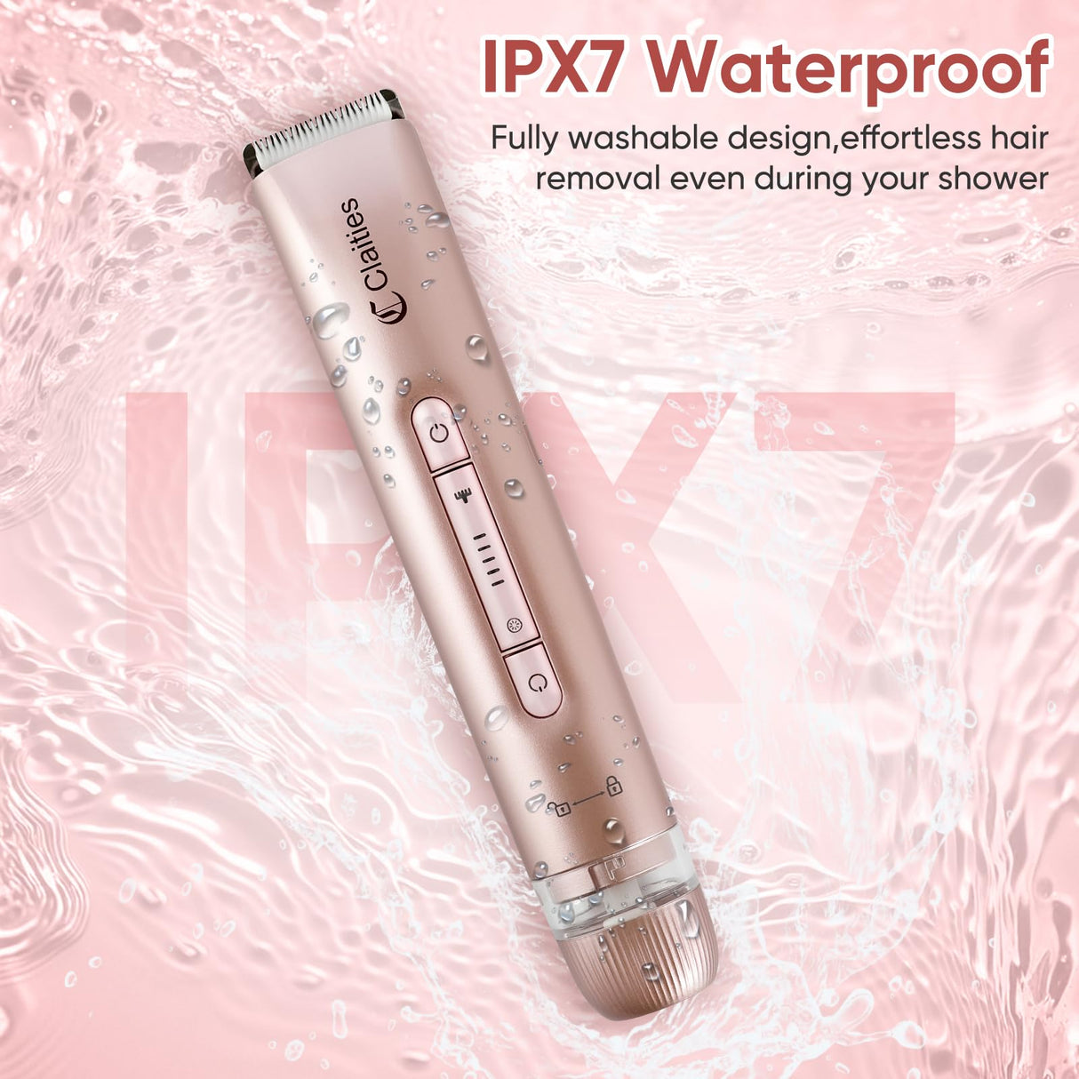 2 in 1 Women Electric Shaver Dual Head Bikini Trimmer for Women IPX7 Waterproof Wet & Dry Use Body Hair Trimmer and Facial Hair Remover for Bikini Underarm Leg Arm Body Face