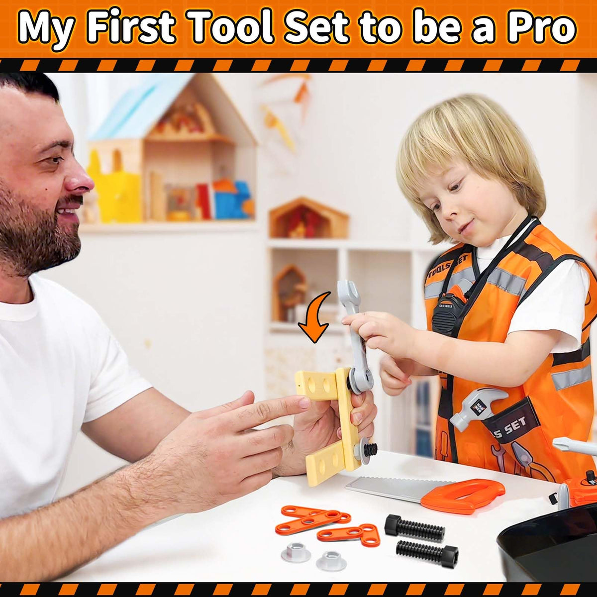 KidBloom Kids Tool Set, Toddler Tool Set with Box, Toys for 3 Year Old Boys