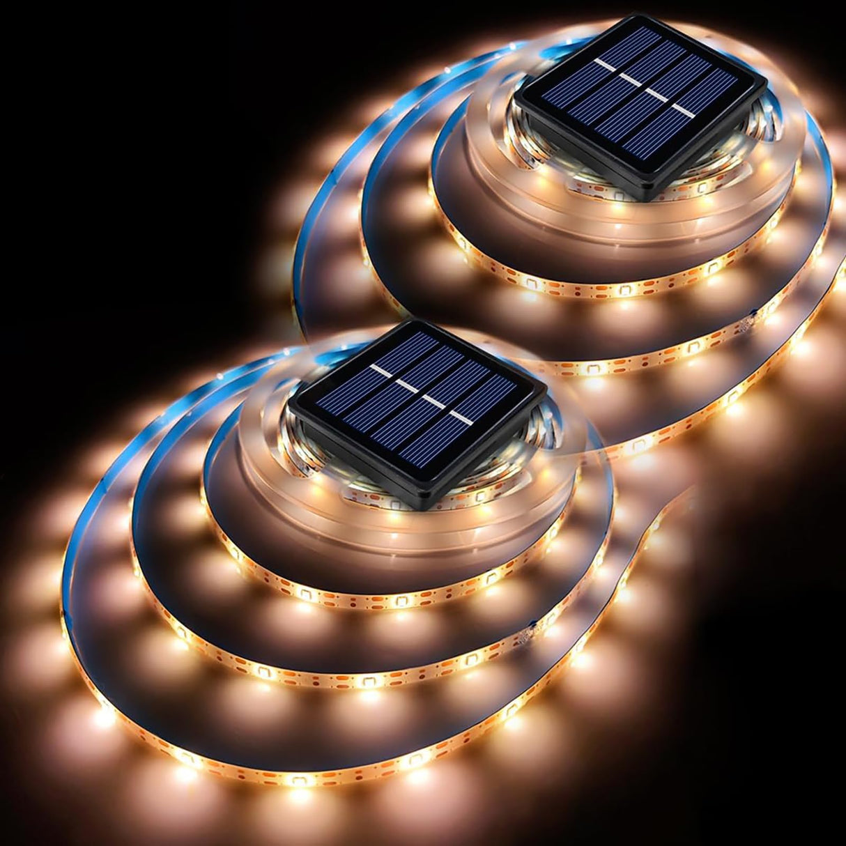 Solar LED Strip Lights Outdoor String Light Waterproof 20FT 180LED Cuttable Tape Rope Solar Lighting for Garden Path, Deck, Yard, Stair, Step, Christmas Decorative Lighting 2 Packs