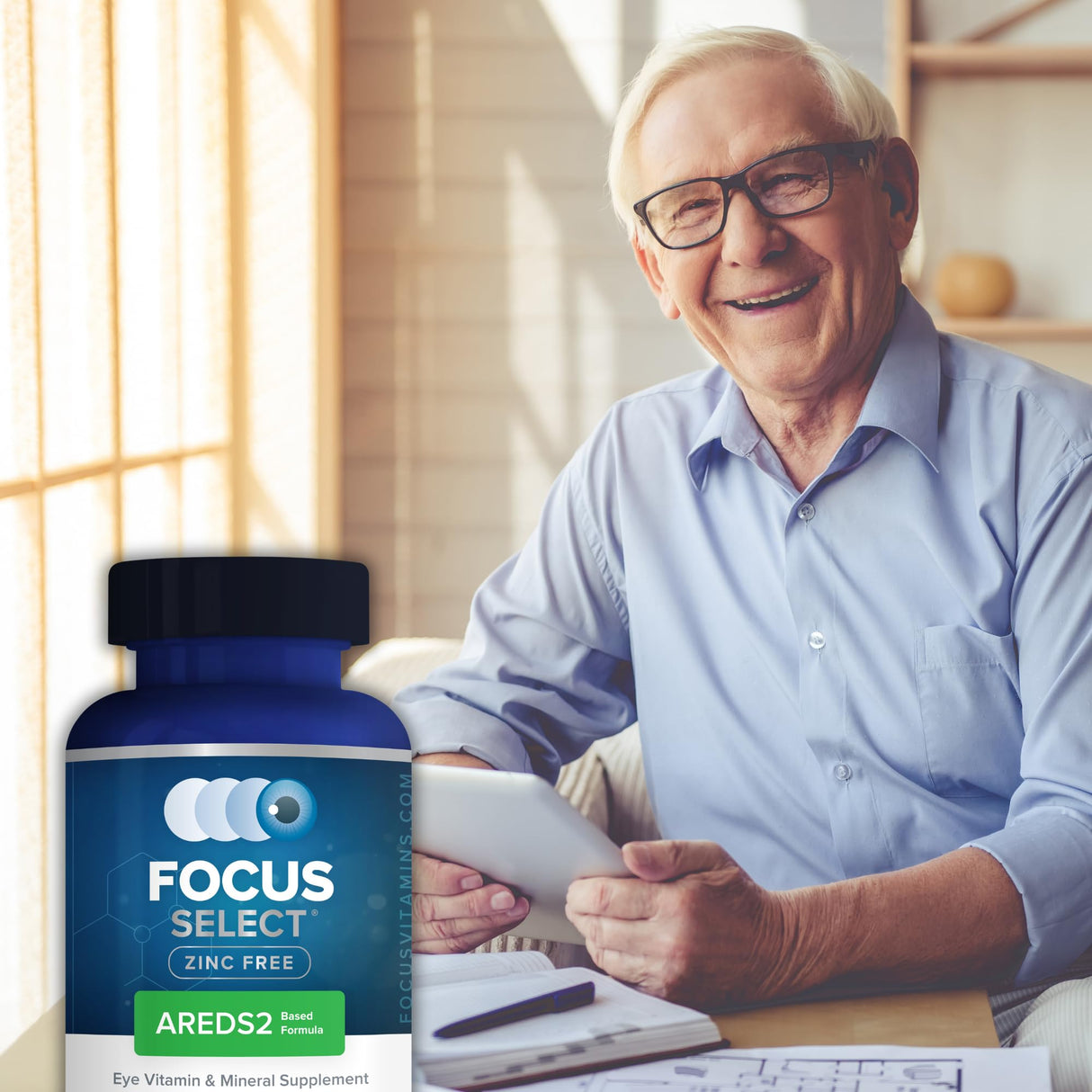 Focus Vitamins | Focus Select Zinc Free Formula | 180 Softgel Capsules | AREDS2 Based Formula | Eye Vitamin & Supplement | Support for Macular Generation | Easy to Swallow Pill