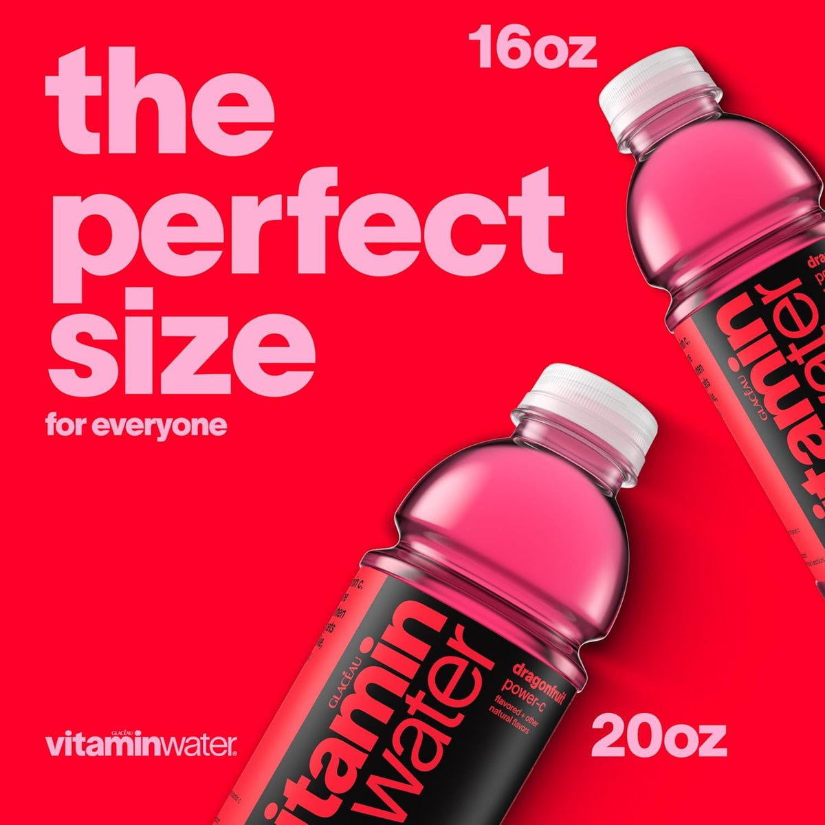 vitaminwater Power-C Dragonfruit, Flavored Water Beverage Bottles, 20 fl oz, 12 Pack
