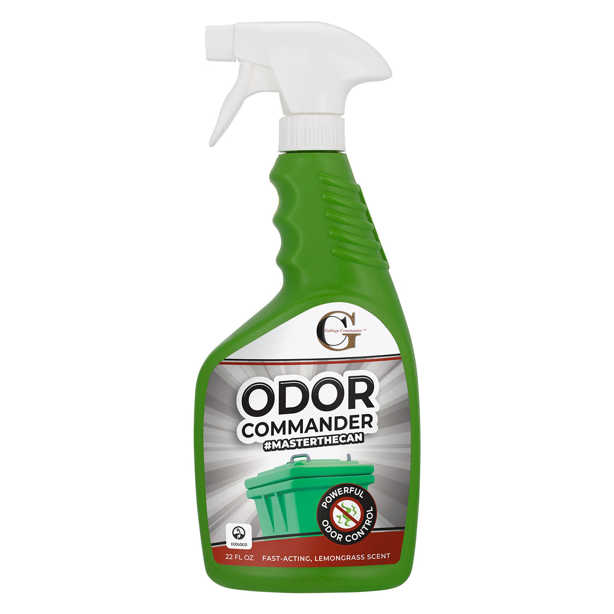 Garbage Commander Odor Commander, Odor Control Spray Bottle, 22 Ounce, Lemongrass Scent -Proudly Made in Canada