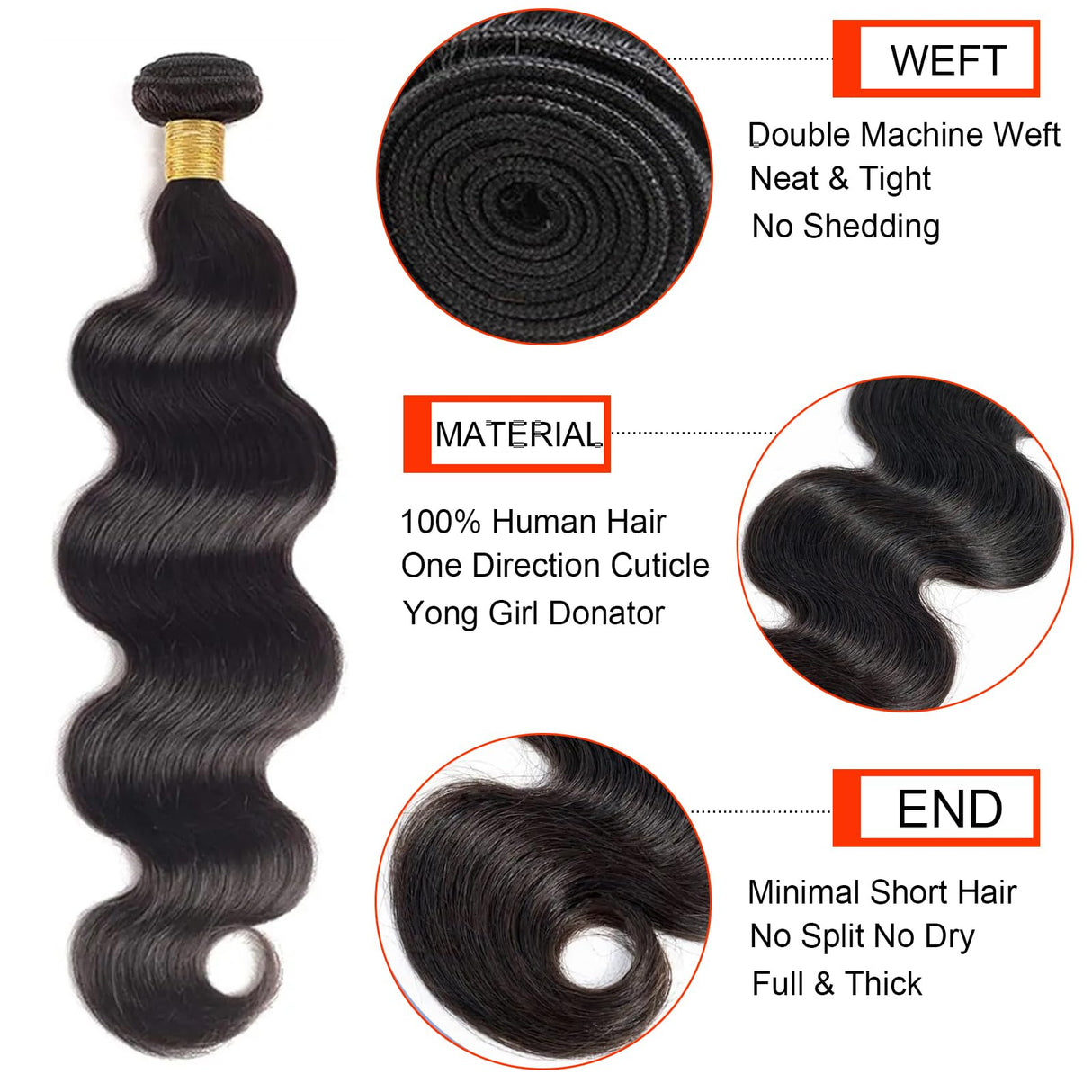 Human Hair Bundles Body Wave Bundles Human Hair 18 20 22 Inch 12A Grade 100% Unprocessed Brazilian Virgin Hair Body Wave 3 Bundles Human Hair Extensions for Black Women Natural Color