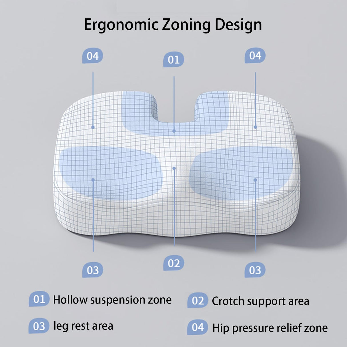 WMM Seat Cushion & Lumbar Support Pillow for Office Chair, Car Seat Wheelchair Travel, Reduce Tailbone Pressure for Lower Back, Tailbone, Sciatica, Hip Pain Relief