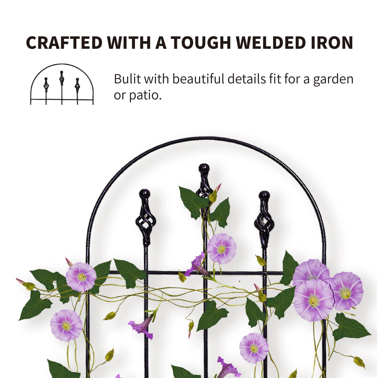 48" H x16 W Trellis,Black Garden Metal Vine Sturdy Trellises for Outdoor Climbing Plants Support Structures B (121cm) 2Pack