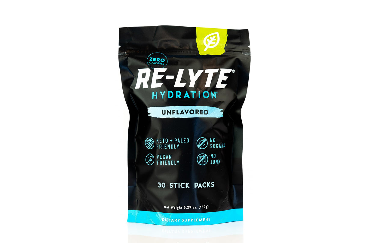 REDMOND Re-Lyte Hydration Electrolyte Powder Mix (Unflavored), 30 Stick Packs