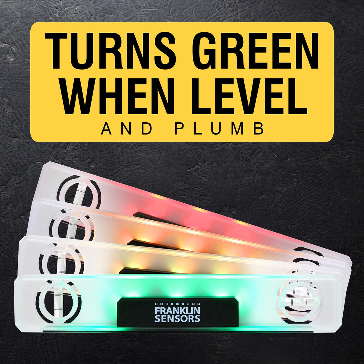 Franklin Sensors Light Level, Turns Green When Level, Digital/Electronic, 12-inch Magnetic Torpedo Leveler, Vertical and Horizontal Leveling Tool with 2 Bubble Vials, Made in the USA