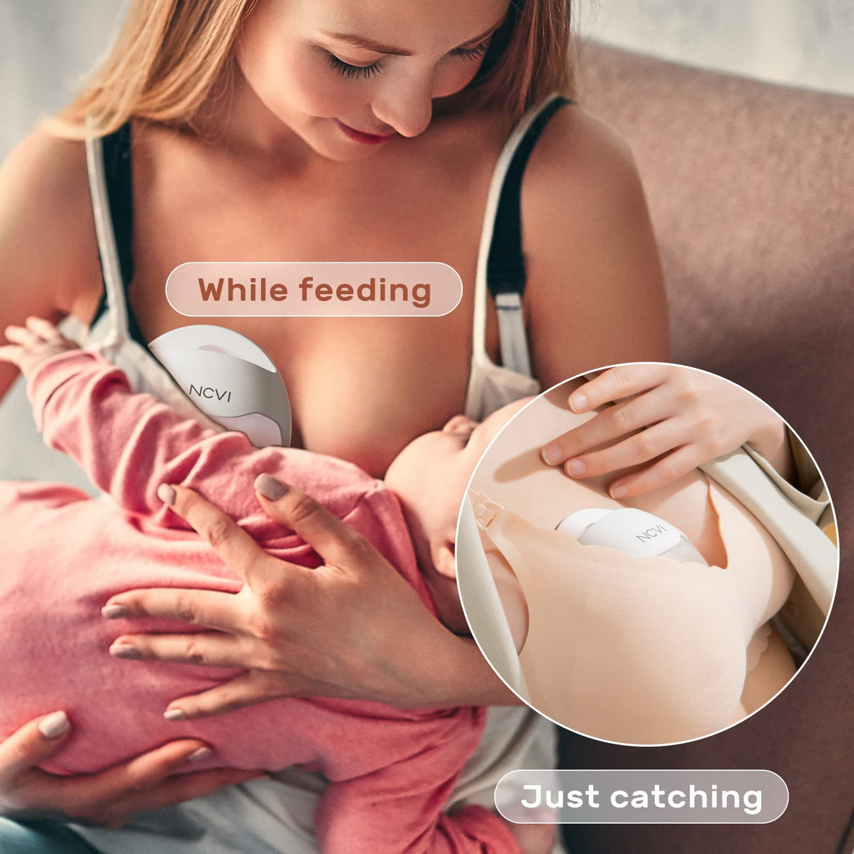 NCVI Silicone Breast Milk Collector Catcher, Let Down Manual Breastmilk Saver Collection Cup for Leaking Milk, Wearable Nursing Cups BPA Free, Invisible Slim Design for Regular Bra, 2.3oz/70mlx2 Count
