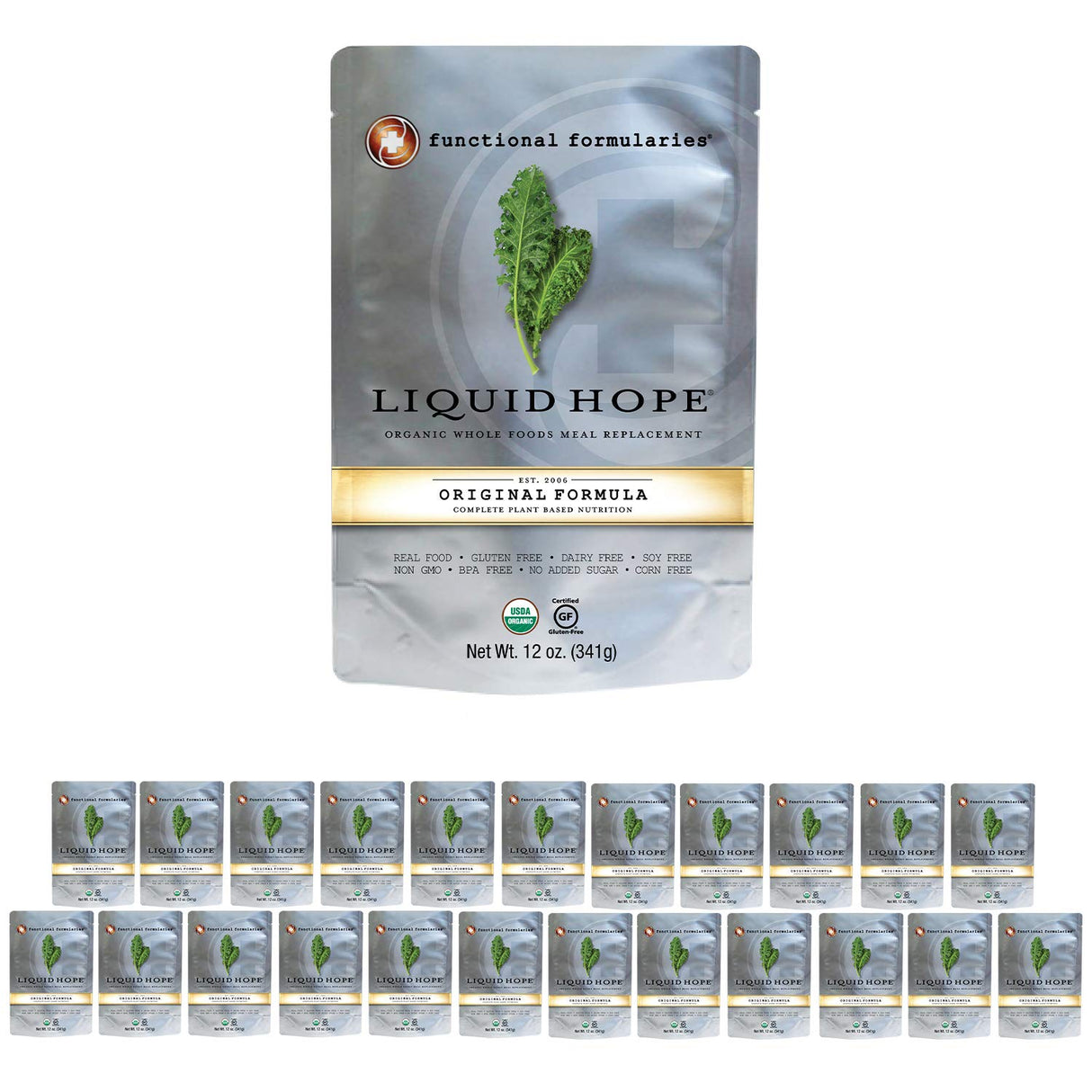 Functional Formularies Liquid Hope – Organic Whole Foods Nutritional Meal & Tube-Feeding Formula, 12 oz Pouch, Pack of 24