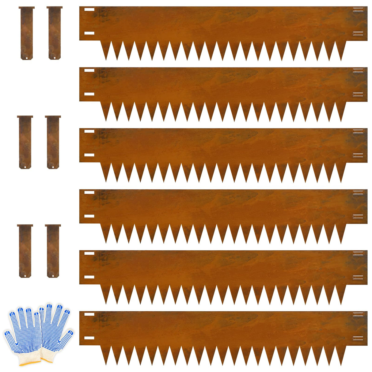 Ganeekiron Metal Landscaping Edging, 6Hx40L Inch 6-Pack Rustic