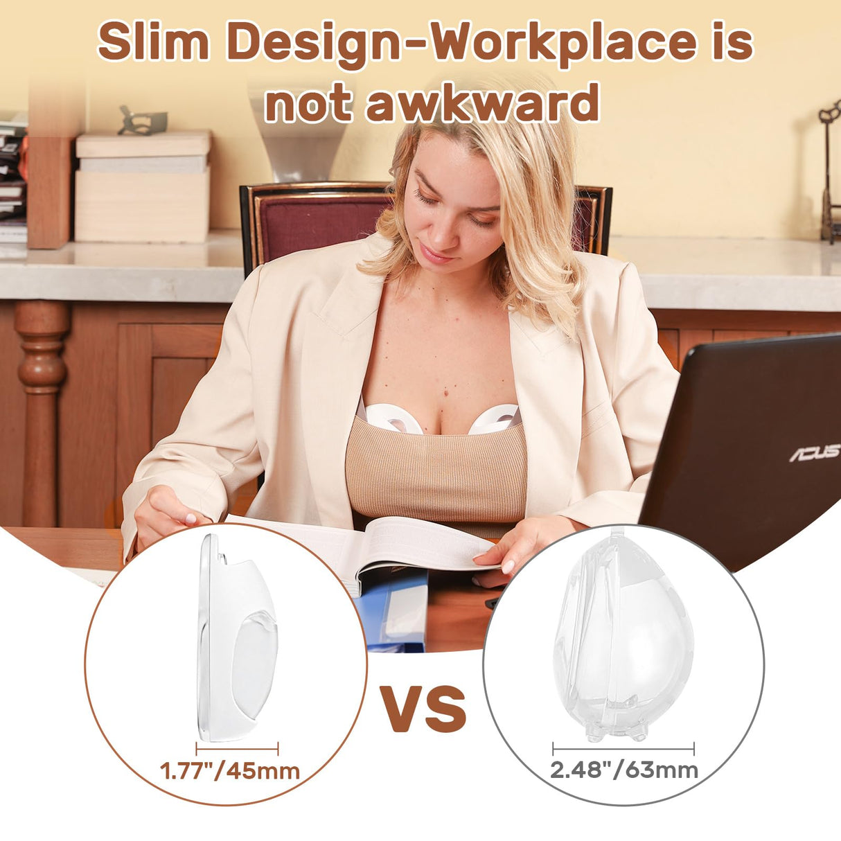 NCVI Silicone Breast Milk Collector Catcher, Let Down Manual Breastmilk Saver Collection Cup for Leaking Milk, Wearable Nursing Cups BPA Free, Invisible Slim Design for Regular Bra, 2.3oz/70mlx2 Count