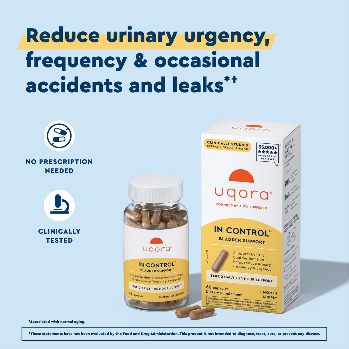 Uqora In Control, Daily Bladder Support, 60 Capsules