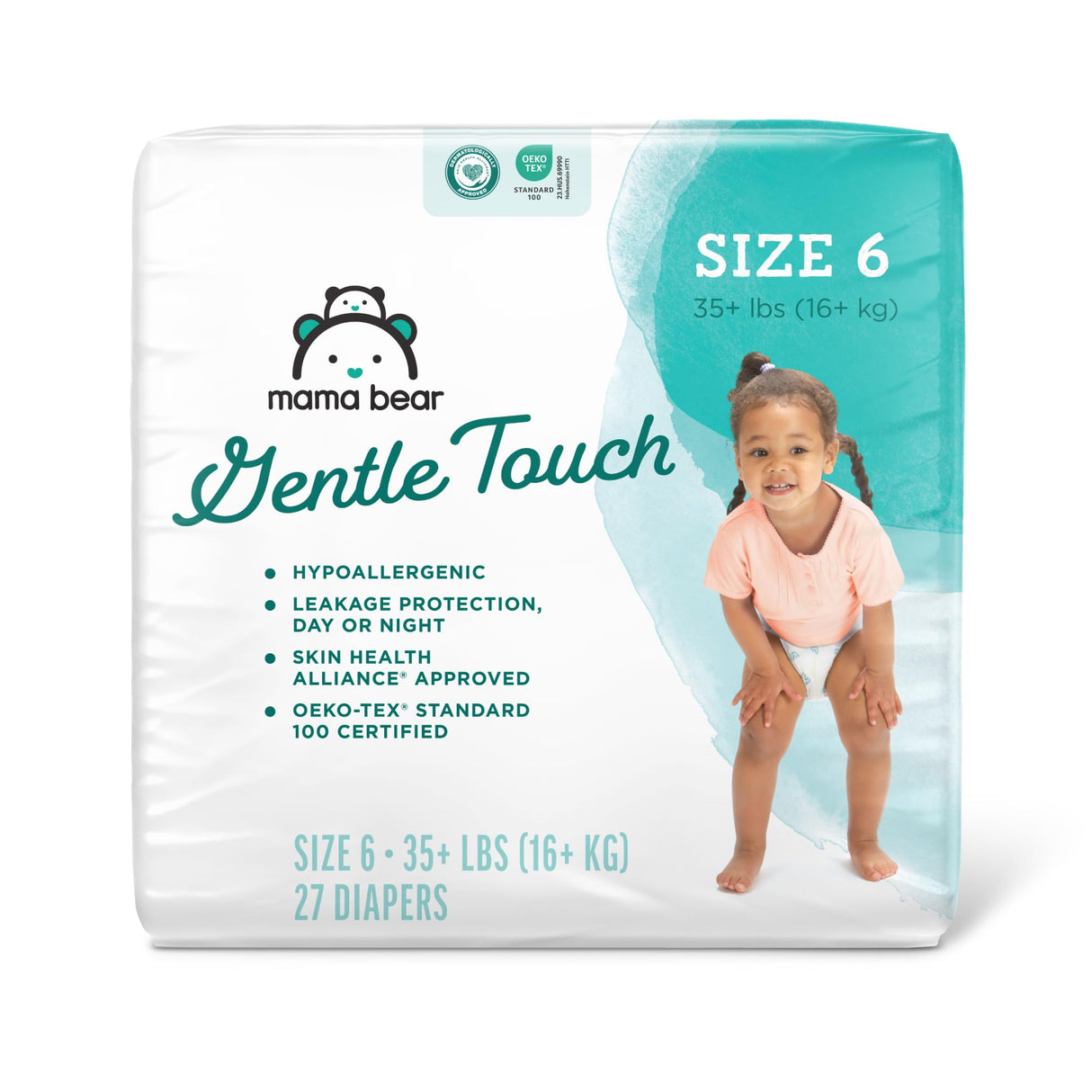 Amazon Brand - Mama Bear Gentle Touch Diapers, Hypoallergenic, Size 4, 148 Count, 4 Packs of 37, White