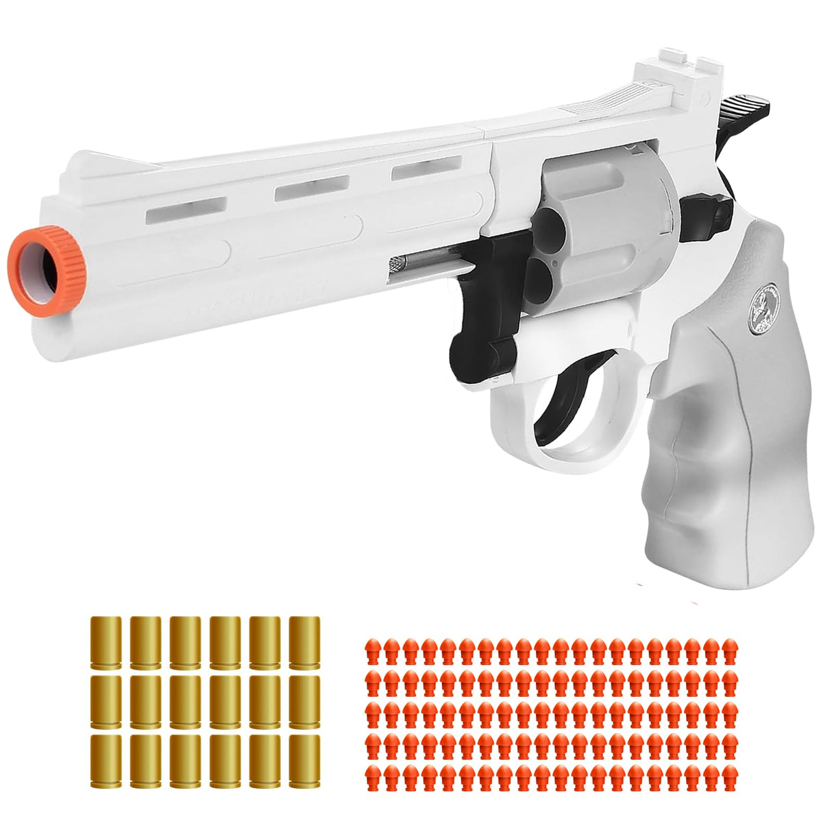 Revolver Toy Gun with 100 Soft Bullets,18 Shells,Gun Fidget Toy,Christmas Birthday Gifts for Boys Kids Adult Age 8+