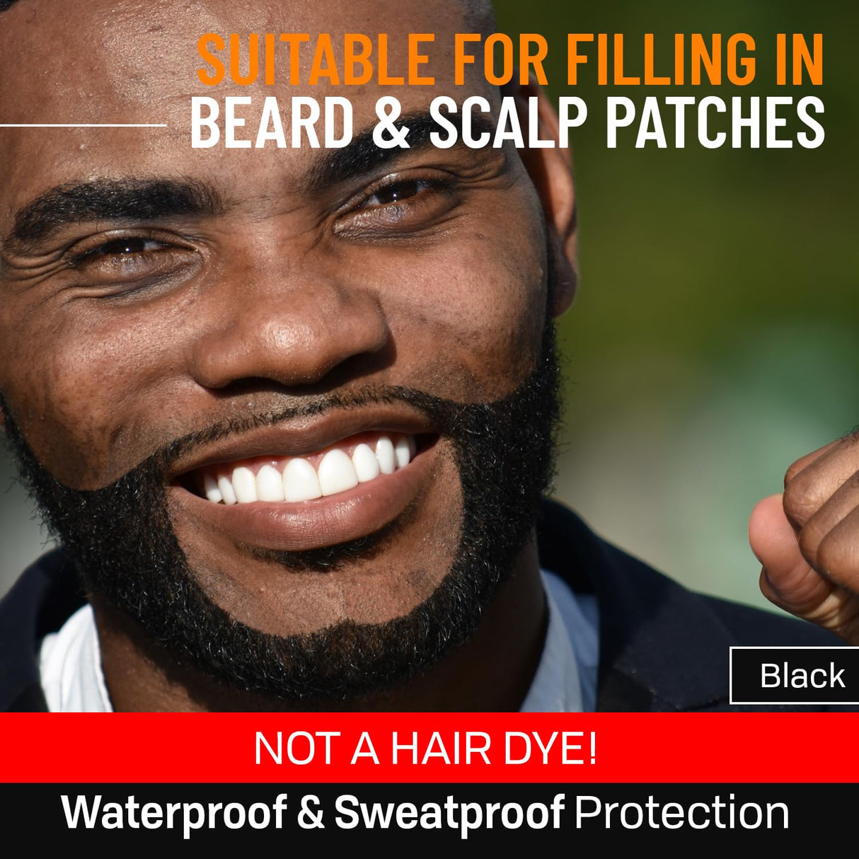Beard Pen Filler for Men - Barber Styling Grooming Pencil - Waterproof, Sweat Proof, Long Lasting Solution with Natural Finish - Cover Beard and Scalp Patches in Seconds - Black 5 Pack